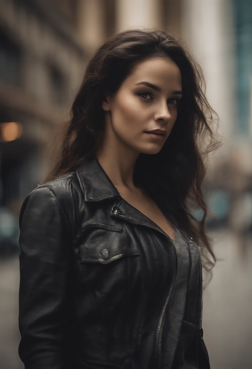 (best quality, hyperdetailed photography:1.2), beautiful lady, freckles, dark makeup, soft light, head and breast portrait, cover, (detailed beautiful face, detail skin texture, ultra-detailed body:1.1) ,((massive perfect breast)), ((snoopy breast:1.1)),((apocalyptic warrior:1.0)), strong body, red black hair, dark yellow eyes,,,,long open black coat, ((night, moonlight ,red rose, western town, gloomy foggy,old town,)), sexy dress