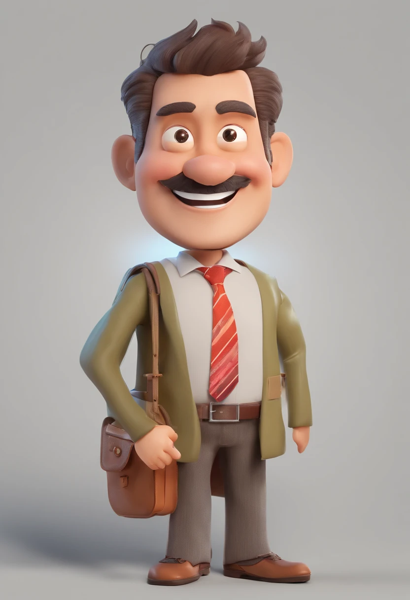Smiling Man Illustration, sorriso insano, Homem de pele marrom com um sorriso gigante, happily smiling at the camera, sorriso atrevido, he's smiling, sorriso muito grande, Macho sorridente, foto de perfil headshot, rindo sorriso enorme, desenhando no estilo de Arte 3D, c4d, fundo de cor branco puro, estilo disney, estilo pixar render ilustracao Super Detalhe, 8k