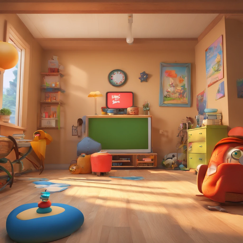 create a 3D movie poster inspired by Disney Pixar, The scene should be in Pixar's signature digital art style, with a cartoonish image that resembles a craftswoman with long, light brown hair, inside her workplace, which shows a track written Ateliê Jane Passos.