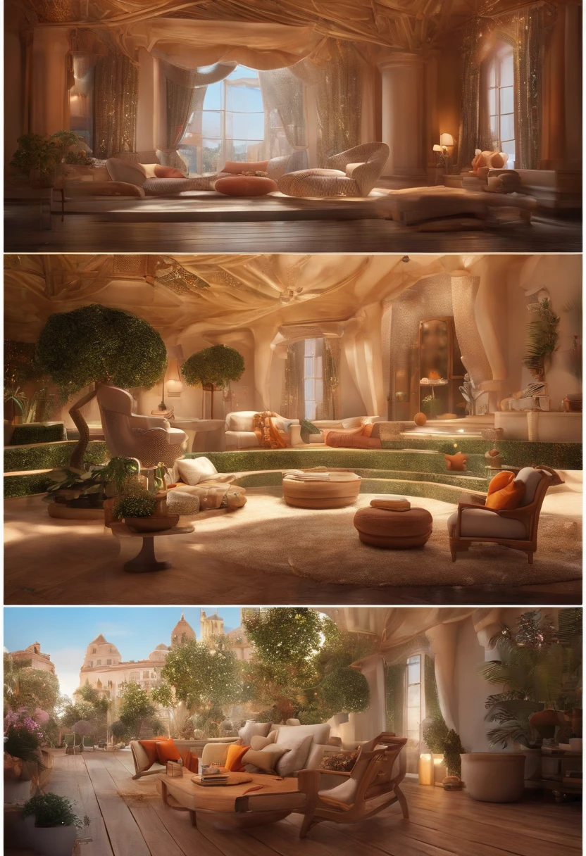 "(best quality,ultra-detalhado,Realistic:1.37),3D rendering,illustration,design de personagens,cabelos curtos e cacheados escuros,belos olhos detalhados,wearing white glasses,Estilo Pixar,morena mulher,Dancing on the Disney stage,atmosfera animada,vivid colors,luzes de palco,expression joyful"