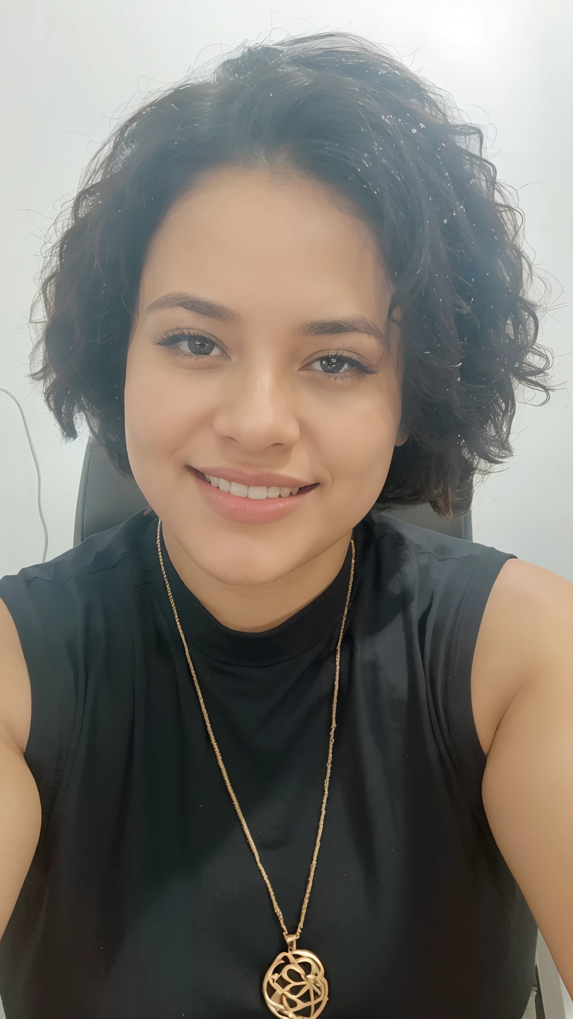 Mulher negra, working in the office, estilo pixer