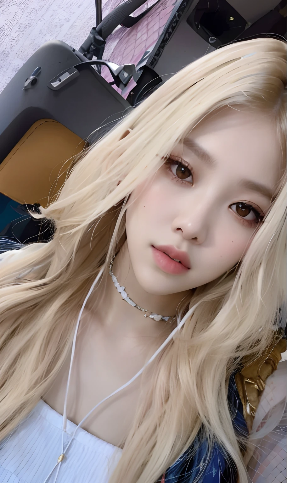 Un primer plano de una mujer con el pelo largo y rubio con auriculares, Parque Roseanne de Blackpink, Lalisa Manobal, Lalisa Manoban de Blackpink, Jossi de Blackpink, Retrato de Jossi de Blackpink, Jinyoung Shin, Chica coreana, Jaeyeon Nam, Cabello largo y rubio y ojos grandes, Cabello largo y rubio y ojos grandes, Hermosa mujer surcoreana