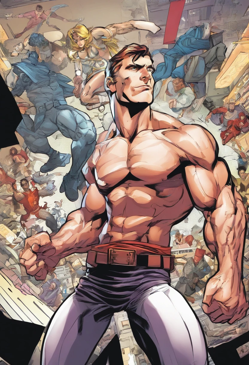 8K, tmasterpiece, high-definition picture quality, intricately details, (((A mature male))), Solo, aged 40, Asia face, largeeyes, brunette color hair, Cut only round inches of slag,Slag,musculous,vast pecs, Wheat complexion, blushing cheek, Broad shoulders, ((Bare topless)), ((Huge crotch bulge)), (((Thigh-to-toe unobstructed))), ((Green boxer panties)), (Full body like), in a panoramic view, legs separated, Stand up, Towel on the shoulder, (Turn your face to the side), Eyes look into the distance, 60s propaganda poster style, Flattening, Thick lines outline the outline, Lots of white space, Rich background, Heroic perspective, The hero's standing posture