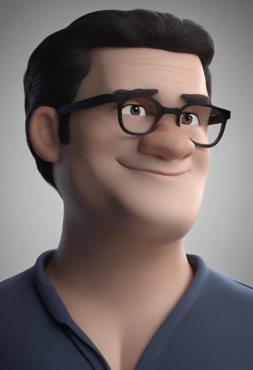 Cartoon character of a man with black glasses and a blue shirt, animation character, Caractere estilizado, animation style rendering, 3D estilizado, Arnold Maya render, 3 d render stylized, toon render keyshot, Personagem 3D, Personagem 3D, 3d rendering stylized, 3 d character render, personagem de desenho animado, Personagem de close up, Pose de personagem, (Estilo Pixar) (master part:1.2) (Bokeh) (best quality) (pele detalhada) (textura detalhada) (8k) (argila) (Cinematic lighting) (foco nítido