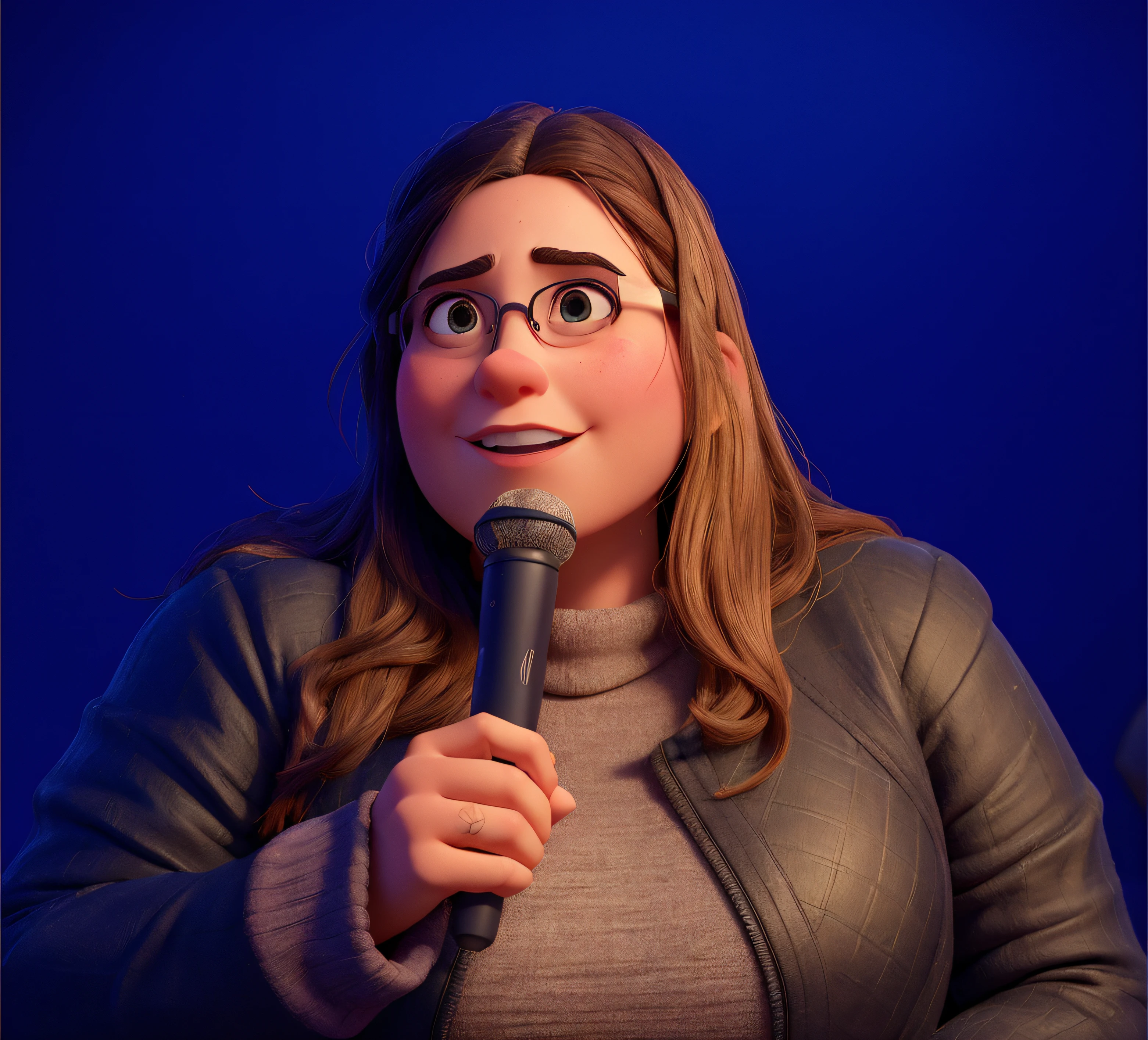 uma personagem mulher, wearing black glasses , alta qualidade, Caractere estilizado, animation style rendering, 3D estilizado, Arnold Maya render, 3 d render stylized, toon render keyshot, Personagem 3D, Personagem 3D, 3d rendering stylized, 3 d character render, personagem de desenho animado, Personagem de close up, Pose de personagem, (Estilo Pixar) (master part:1.2) (Bokeh) (melhor qualidade) (pele detalhada) (textura detalhada) (8k) (argila) (Cinematic lighting) (foco nítido