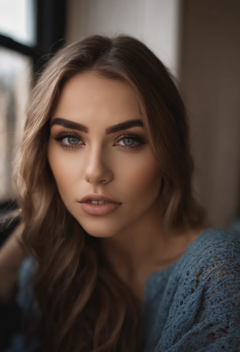 Arafed Mujer totalmente , Chica sexy con ojos azules, ultra realista, meticulosamente detallado, Retrato Sophie Mudd, cabello rubio y ojos grandes, selfie de una mujer joven, Ojos del dormitorio, Violeta Myers, sin maquillaje, Maquillaje natural, staring directly into camera, cara con artgram, maquillaje sutil, Impresionante foto de cuerpo completo , en el club, Medium to large size bust