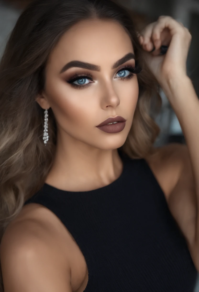 Arafed Mujer totalmente , Chica sexy con ojos azules, ultra realista, meticulosamente detallado, Retrato Sophie Mudd, cabello rubio y ojos grandes, selfie de una mujer joven, Ojos del dormitorio, Violeta Myers, sin maquillaje, Maquillaje natural, staring directly into camera, cara con artgram, maquillaje sutil, Impresionante foto de cuerpo completo , en el club, Medium to large size bust