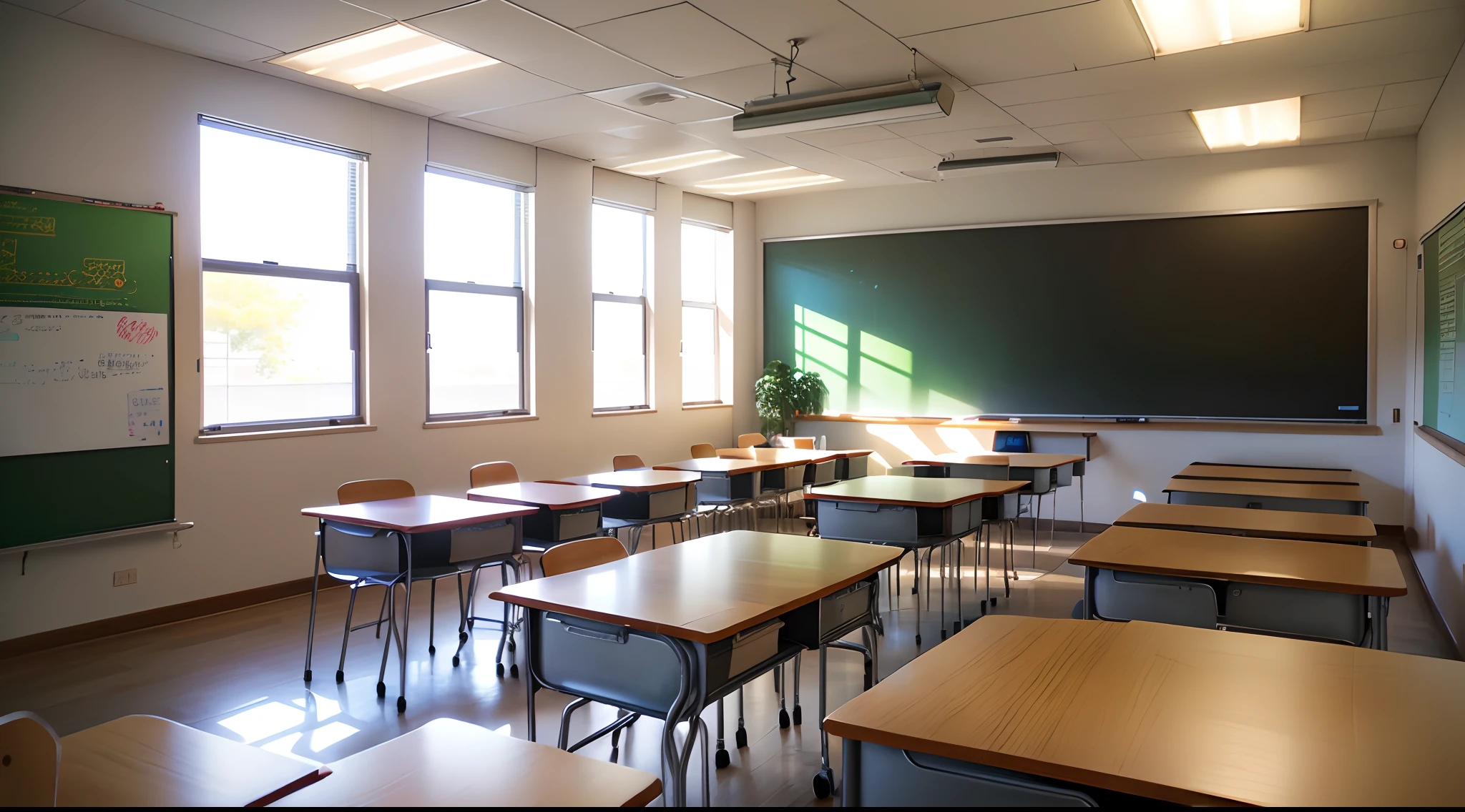 Classroom, cozy, cute, lovely, desks, whiteboard