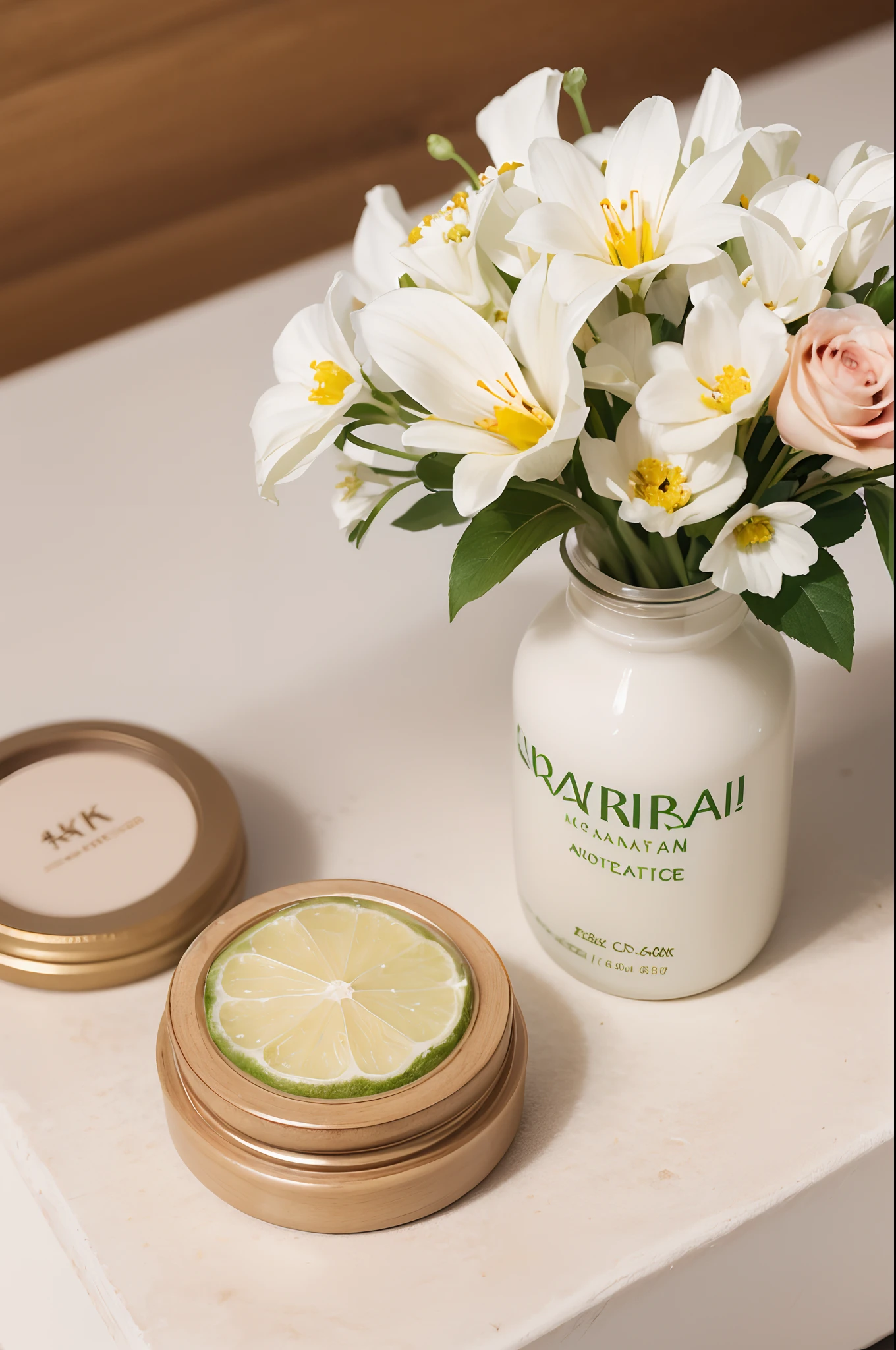 (Best quality,4K,8K,A high resolution,Masterpiece:1.2),Ultra-detailed,(Realistic,Photorealistic,photo-realistic:1.37),A close-up of a bottle of cleansing oil and a selection of flowers, Clean face and body skin, Skincare, skin care, Take a picture of your skincare brand, Product photography, professional product shot, products shot, products shot, product display photograph, professional product photo, products shot, Minimalist design, photo product, natural skin tones, Clean gloss, natural skin tones, miniature product photo