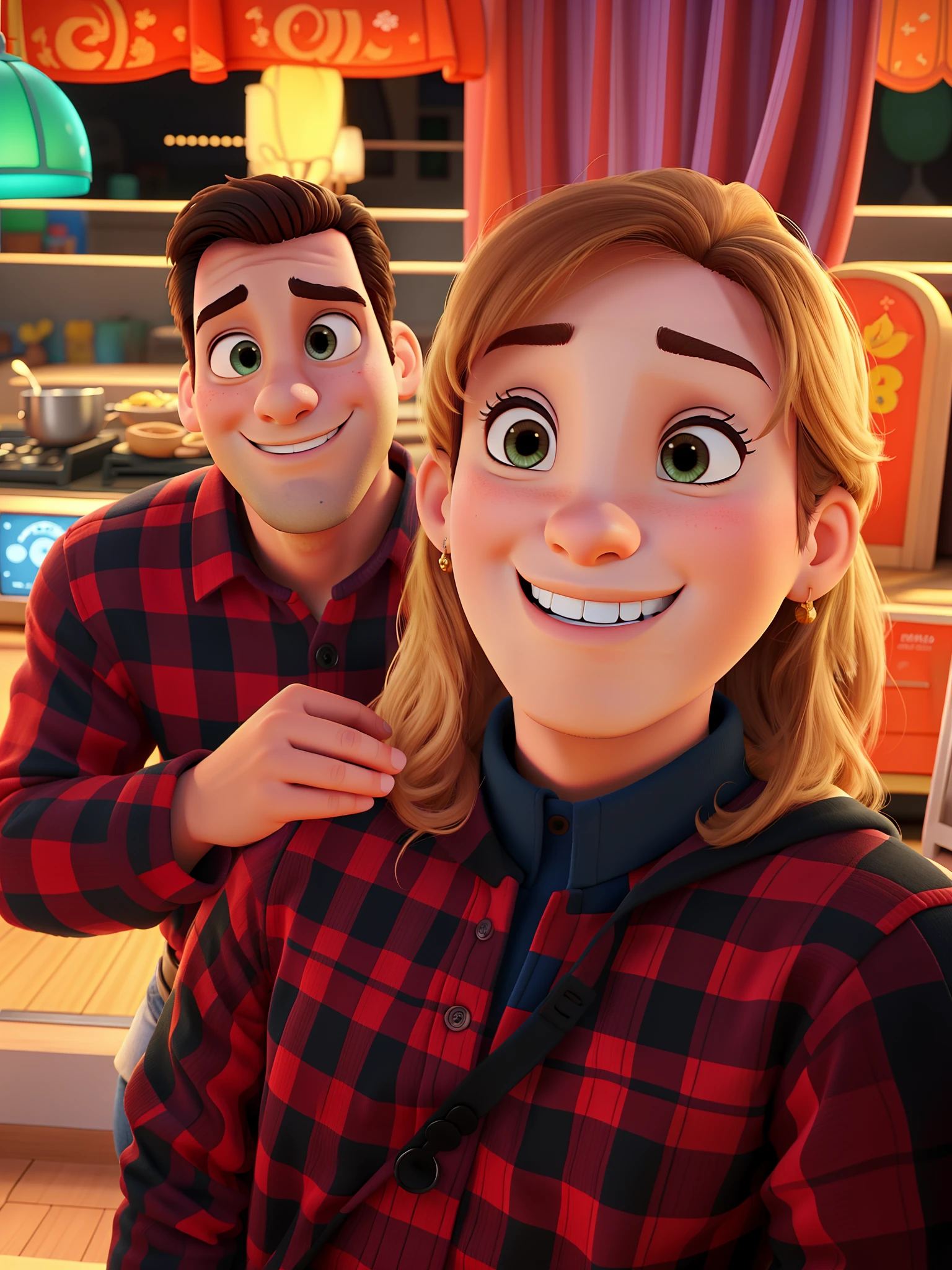 casal no estilo disney pixar, alta qualidade, melhor qualidade