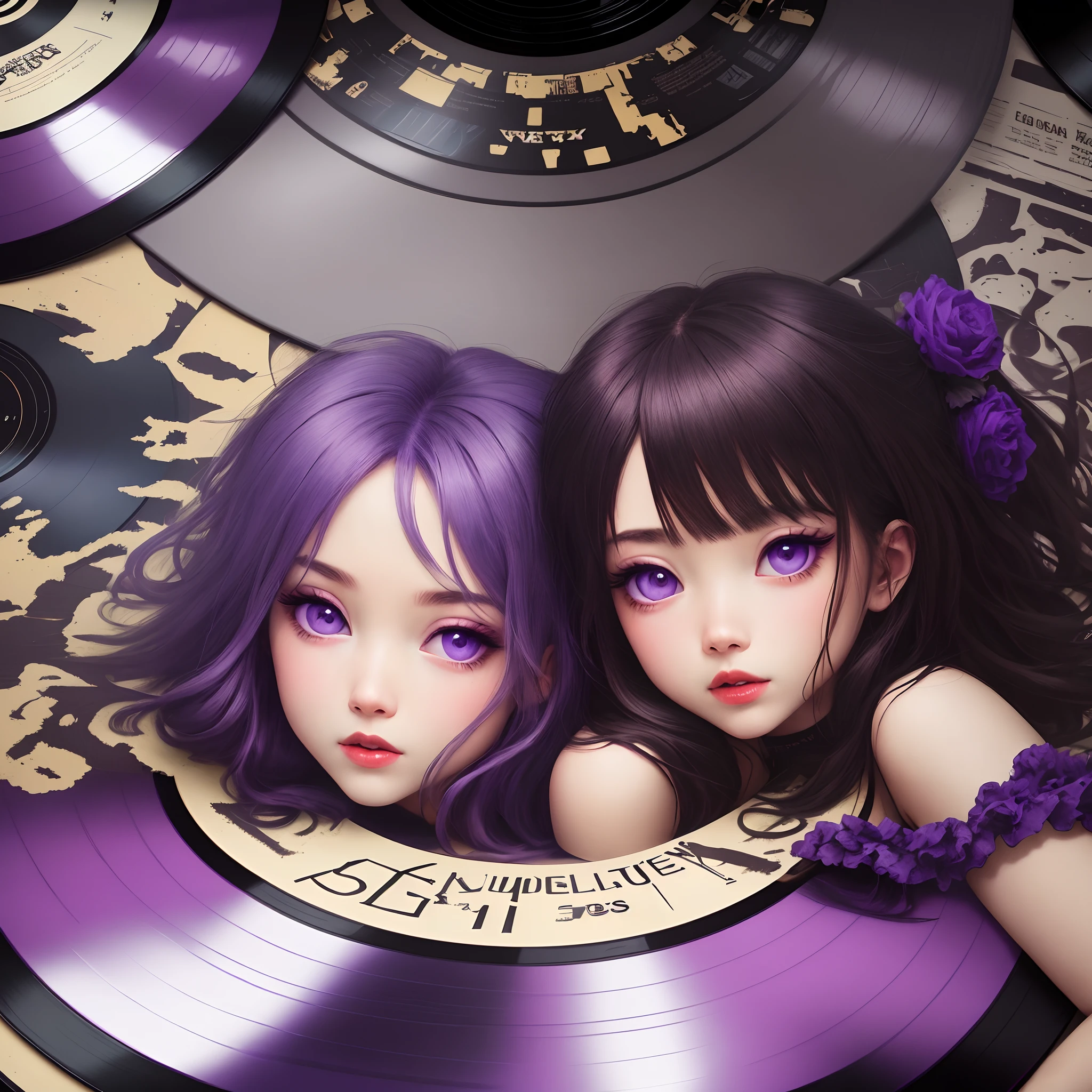 Broken beautiful eyes vinyl purple record