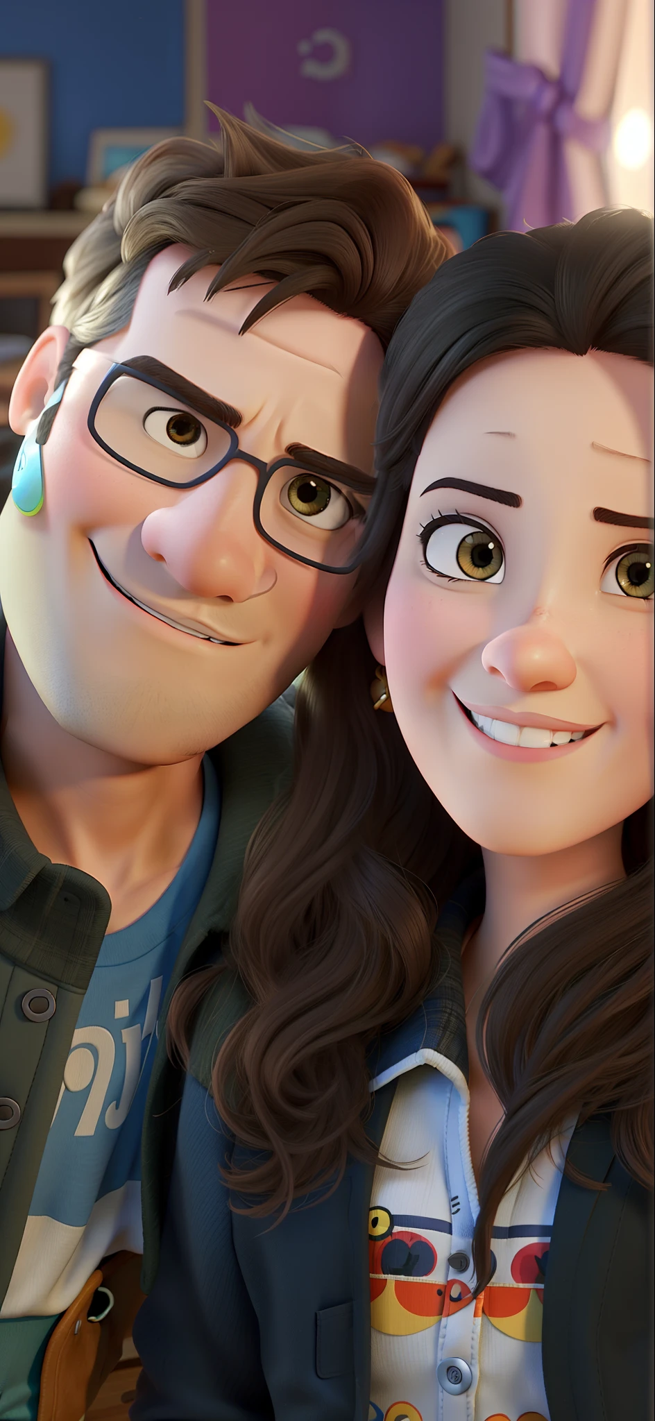 Um casal estilo pixar, alta qualidade, melhor quailidade.