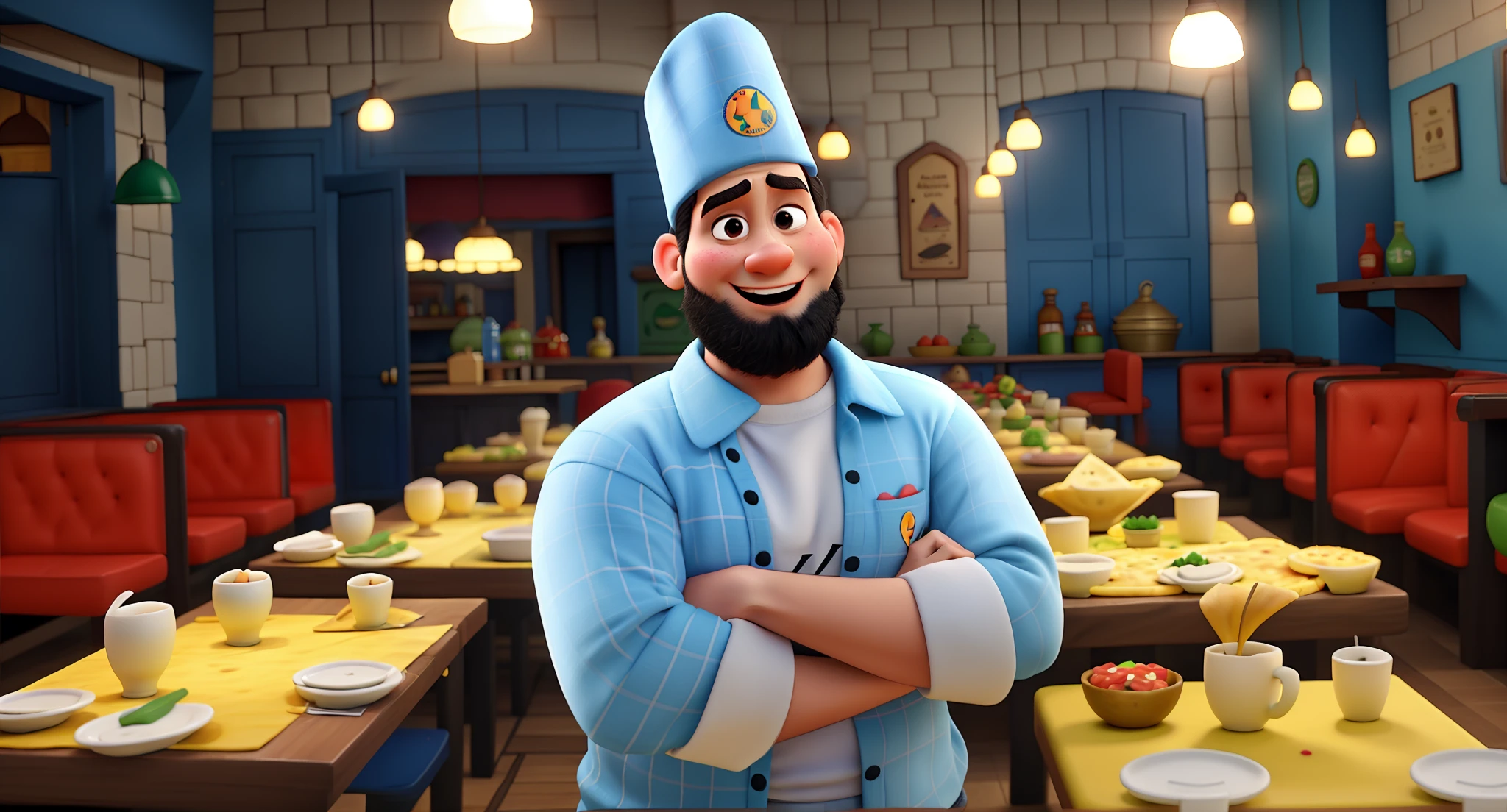 PIXAR ESTILO DISNEY MINHA FOTO ORIGINAL DE PIZZAIOLO COM DOLMA
