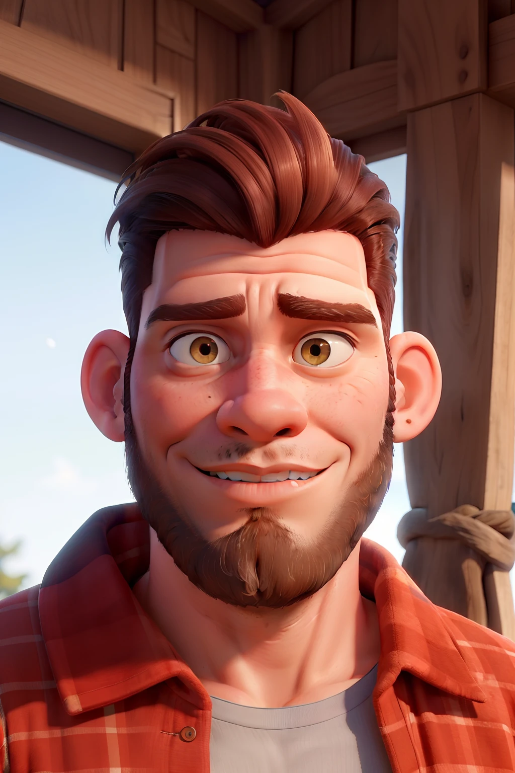 Obra-prima, de melhor qualidade,um homem moreno alto, with straight slicked-back hair and a big beard.