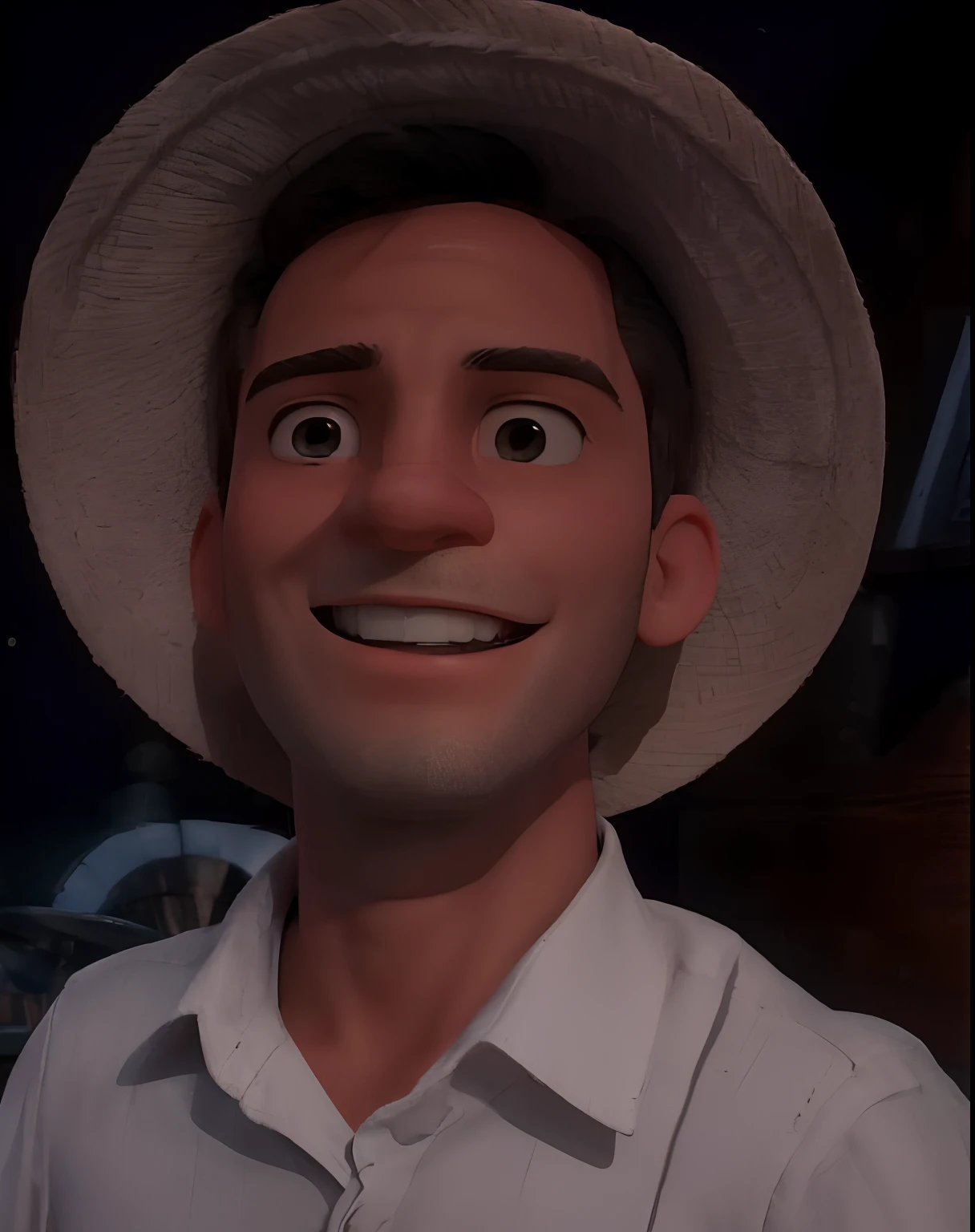 Man smiling and wearing a hat
