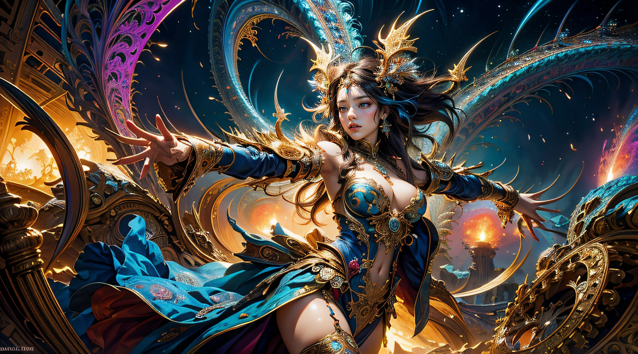 (masterpiece, top quality, best quality, official art, beautiful and aesthetic:1.2), (1girl), extreme detailed,(fractal art:1.3),colorful,highest detailed, antasy, lady