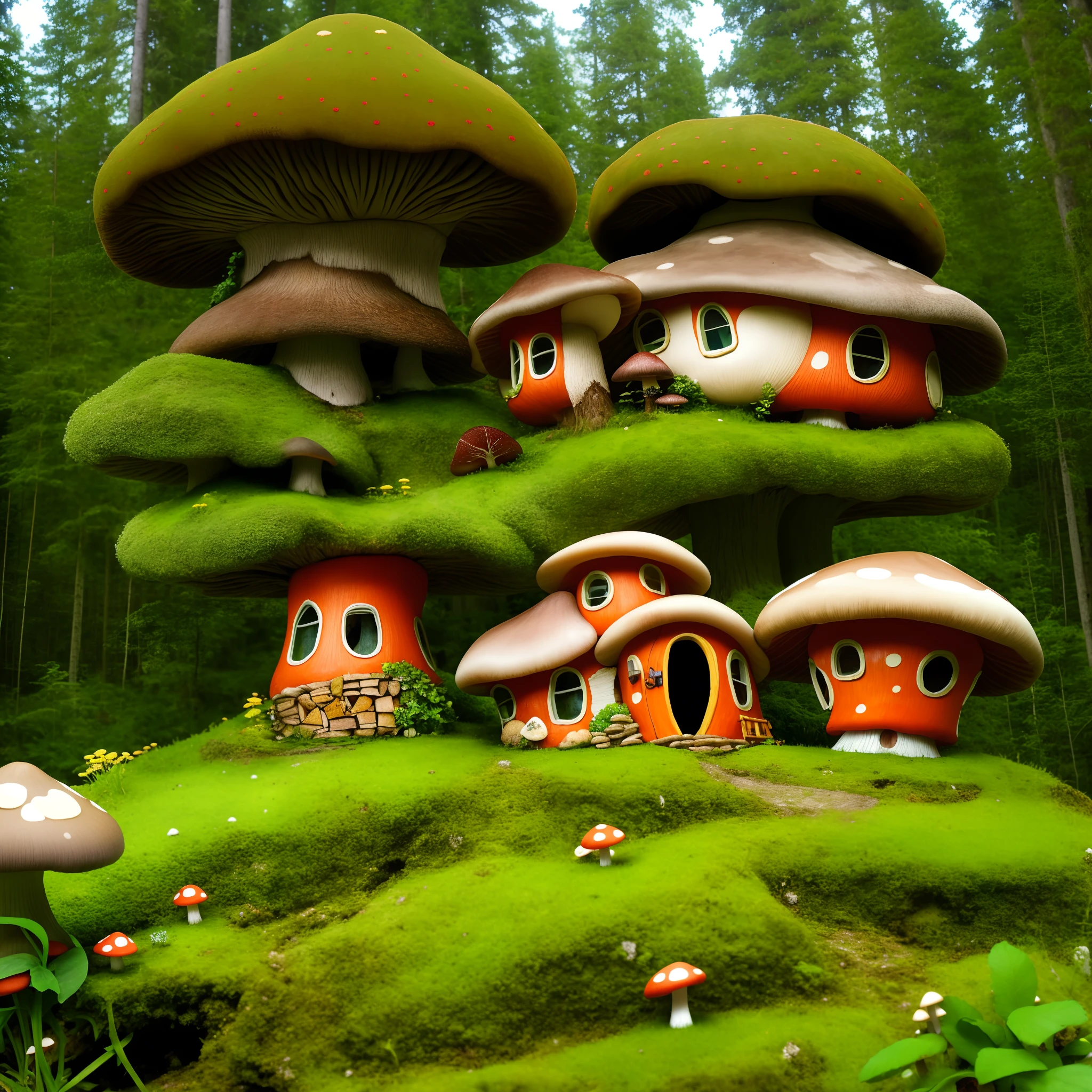 Mushroom house in the forest