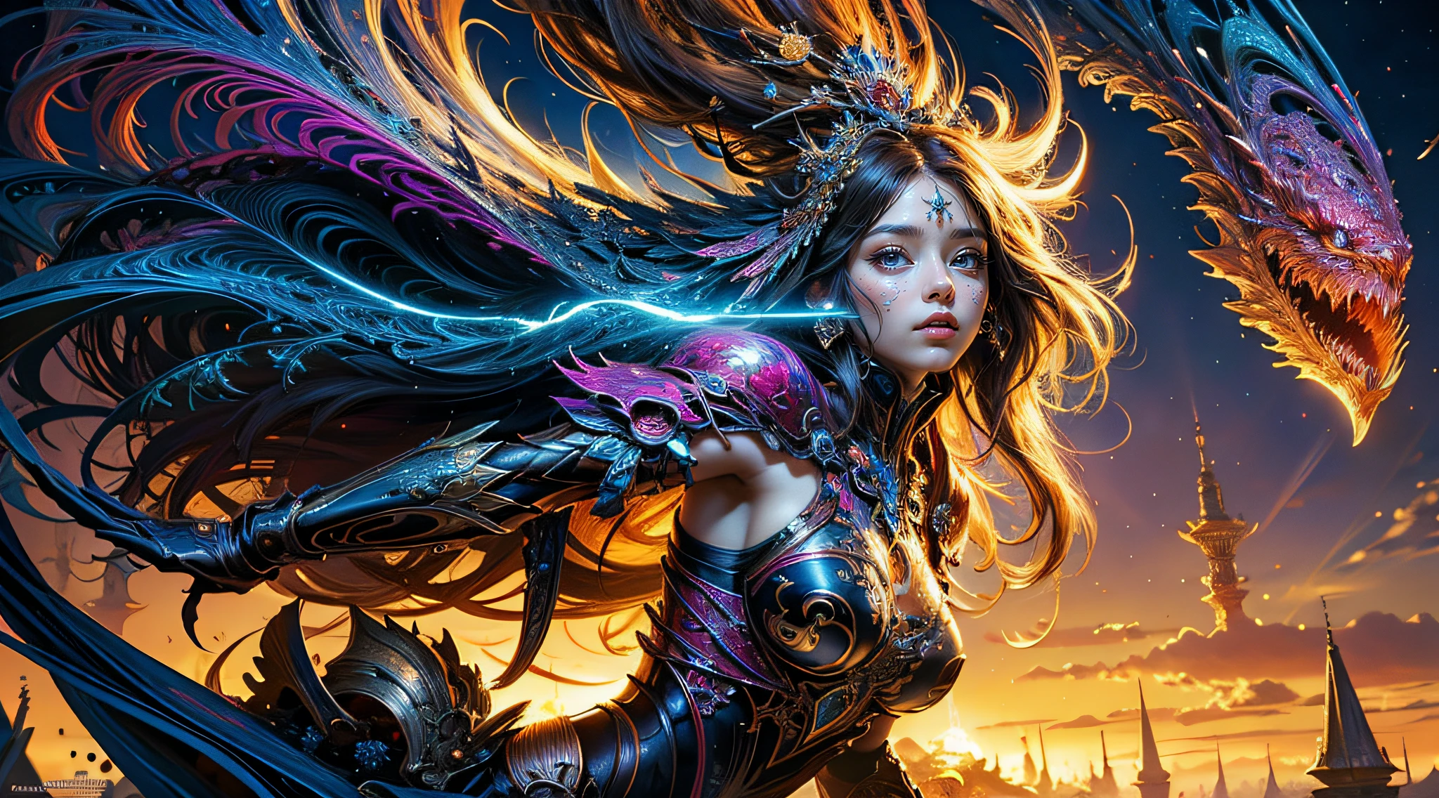 (masterpiece, top quality, best quality, official art, beautiful and aesthetic:1.2), (1girl), extreme detailed,(fractal art:1.3),colorful,highest detailed, antasy, lady