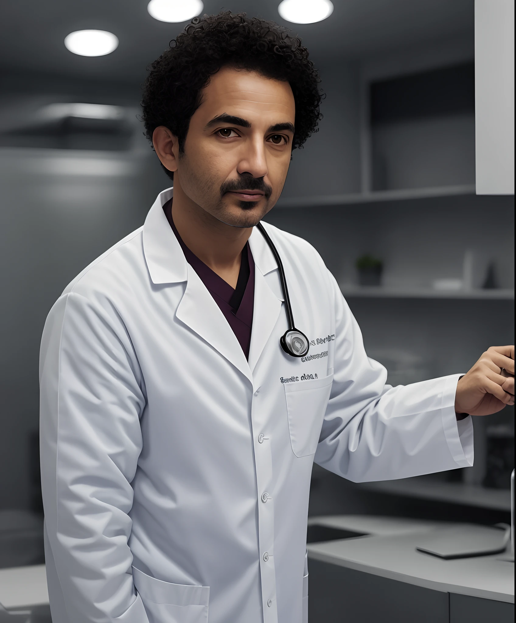 Dr. Rômulo Assunção, Doctor in white lab coat short hair