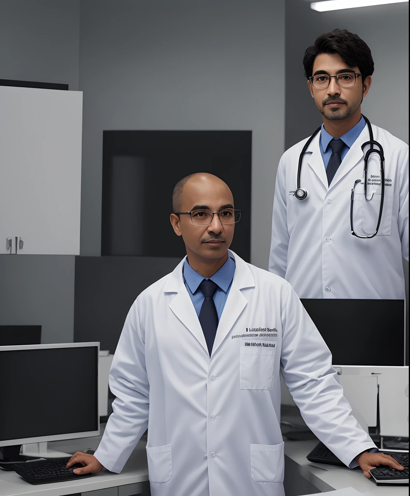 Dr. Rômulo Assunção, Doctor in white lab coat short hair