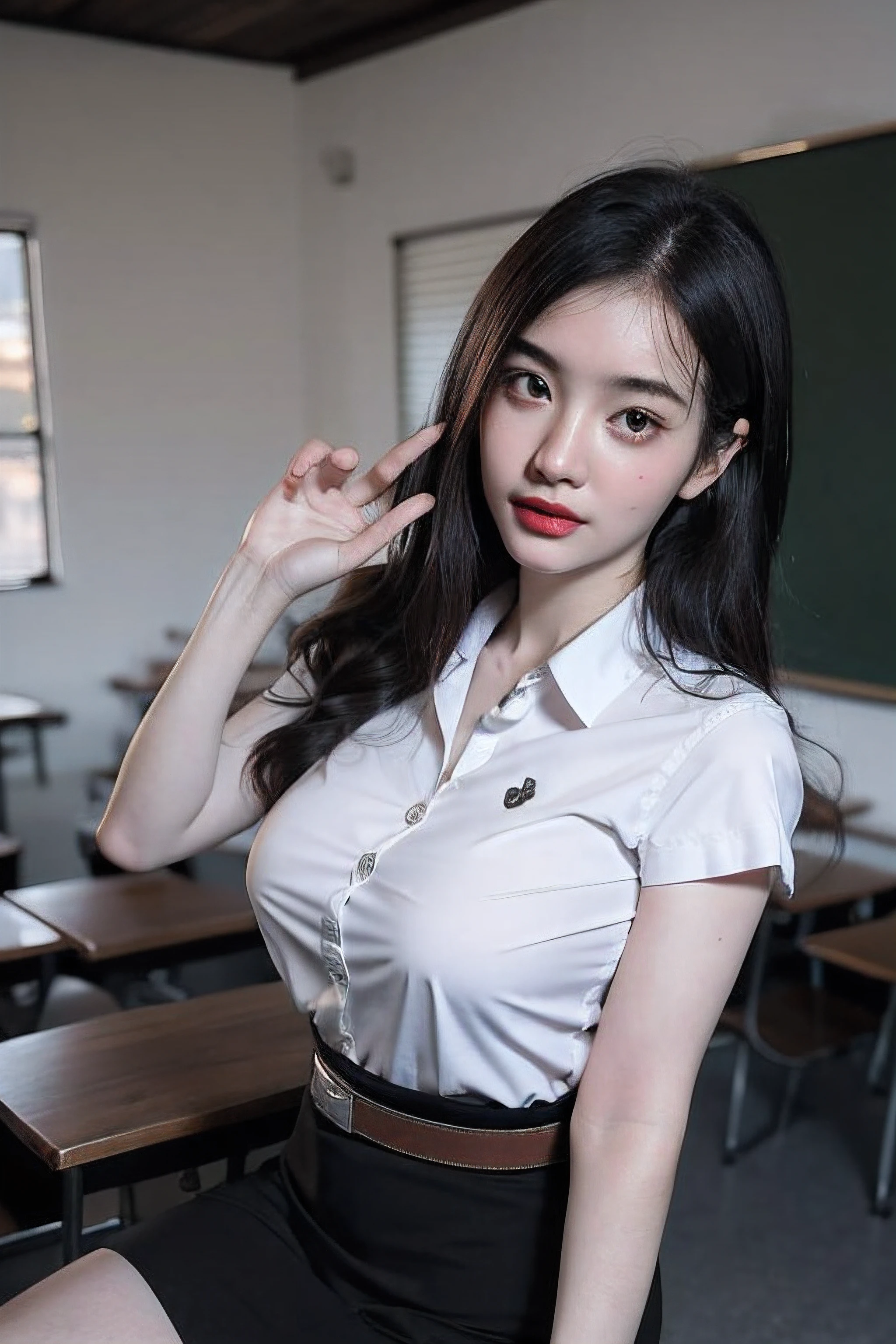 downblouse in classroom