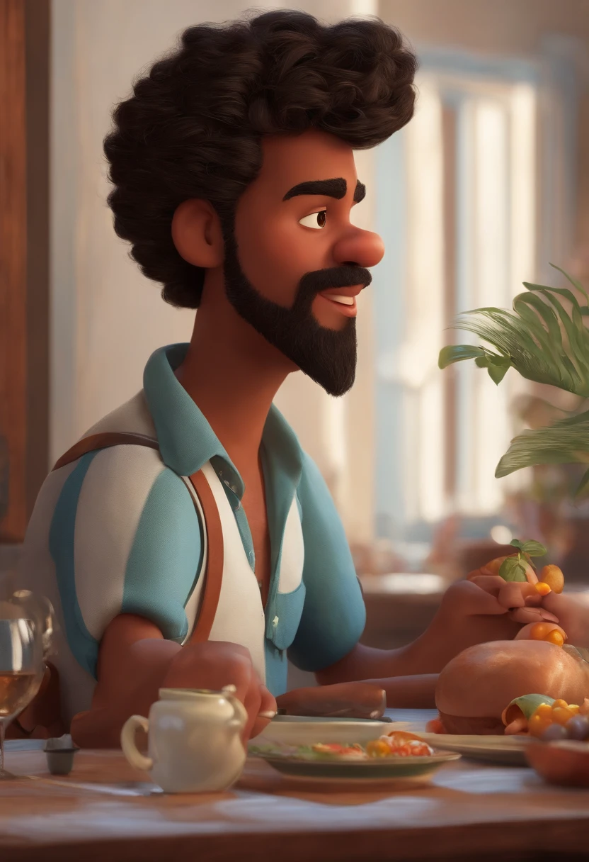 Um filme inspirado na Disney Pixar, GAROTA branca de , cabelos preto curtos gordinha, Beard only on the chin) dentro A cena estar na arte distinta do estilo PIXAR, descolada e estilosa