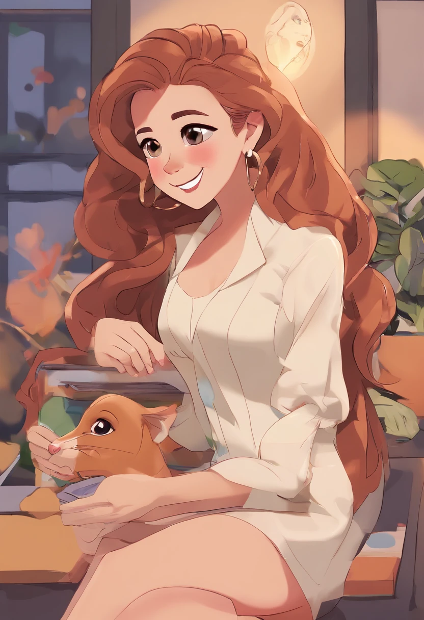 An illustration of an adorable couple, Destacando duas Mulheres lindas, Expressive eyes – the hair of the woman on the left is black, liso com olhos castanhos e uma tatuagem no peito escrito vergangliskei, e a outra mulher com cabelo mais castanho comprido, olhos verdes e com uma tatuagem no ombro . Ambas com pele branca. They are a bright space, Todos com um sorriso no rosto, e compartilhe um momento especial, That is marked by love, viagem, and pedagogical insights. Ilustre esta cena a partir de uma perspectiva, where they're facing away from the camera, Show Your Connection. Desenvolva esta arte em Full HD, Focus on your cinematic touch, Estilo Disney Pixar Animations