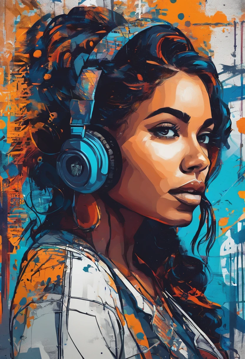 bonita Yalitza Aparicio, Retrato de meio comprimento, Cabelo azul brilhante curto e desgrenhado, Sombra negra dos olhos, (Roupas Estilo Urbano:1.2), (Antecedentes da cidade:1.2), Maquiagem escura, Arte Digital, trends on artstation, altamente detalhado, Detalhe fino, intrincado, Belo brilho detalhado, detalhado, cinematiclight, high resolutions, detailed facial features,foco nítido, liso, aesthetic,