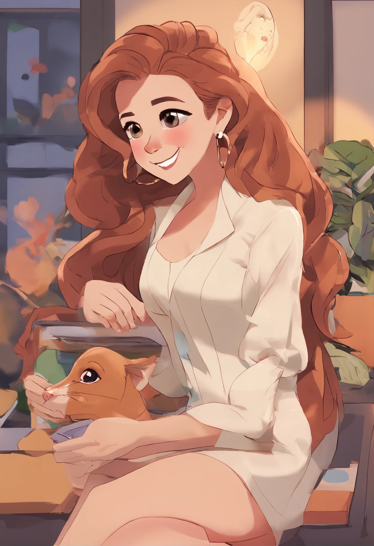 An illustration of an adorable couple, Destacando duas Mulheres lindas, Expressive eyes – the hair of the woman on the left is black, liso com olhos castanhos e uma tatuagem no peito escrito vergangliskei, e a outra mulher com cabelo mais castanho comprido, olhos verdes e com uma tatuagem no ombro . Ambas com pele branca. They are a bright space, Todos com um sorriso no rosto, e compartilhe um momento especial, That is marked by love, viagem, and pedagogical insights. Ilustre esta cena a partir de uma perspectiva, where they're facing away from the camera, Show Your Connection. Desenvolva esta arte em Full HD, Focus on your cinematic touch, Estilo Disney Pixar Animations