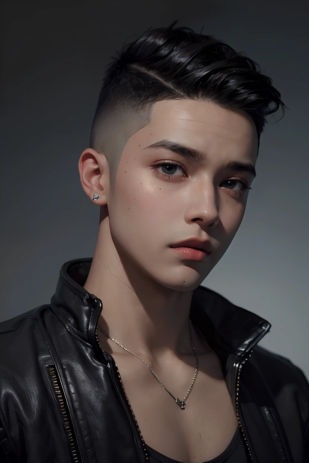 THMATICS a 20 year old American male artist, songwriter dj beat maker, (hi-top fade:1.3), dark theme, soothing tones, muted colors, high contrast, (natural skin texture, hyperrealism, soft light,