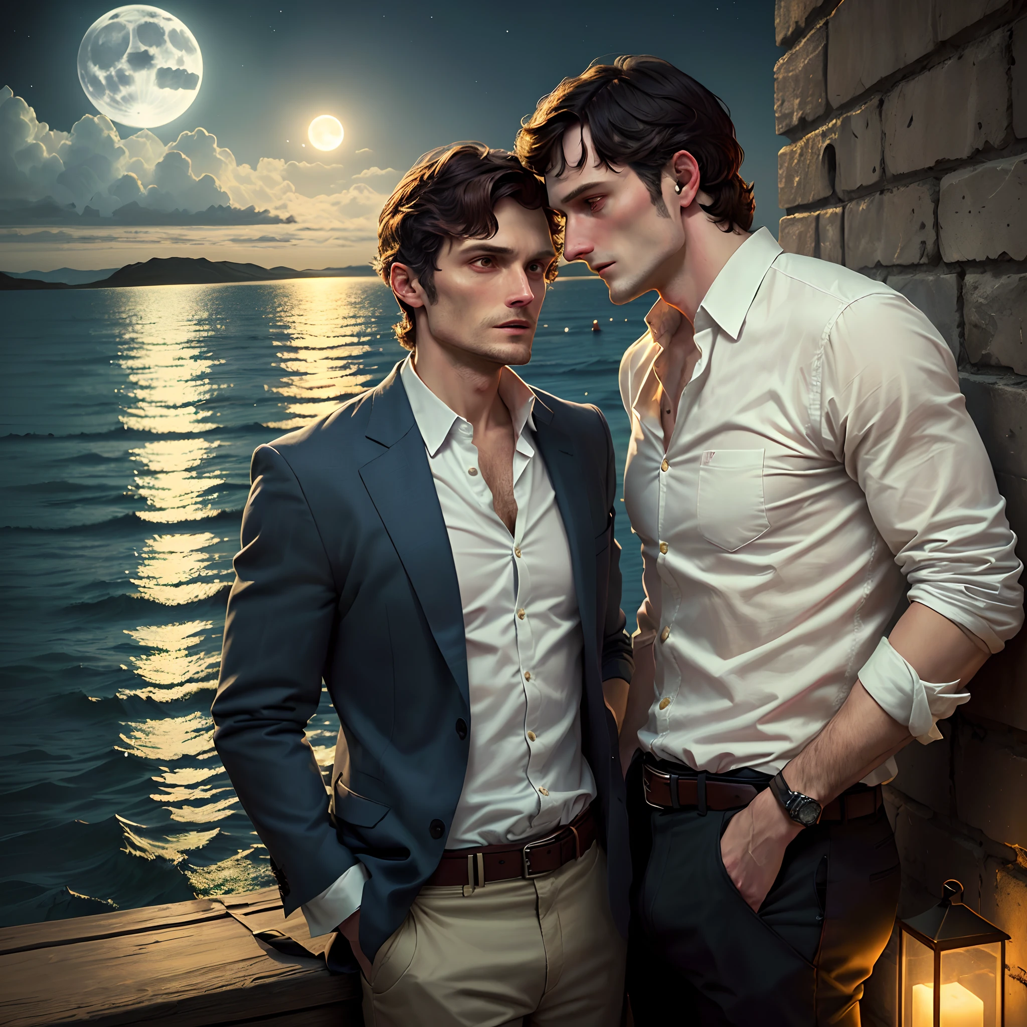 Hannibal Lector and Will Graham in the moonlight