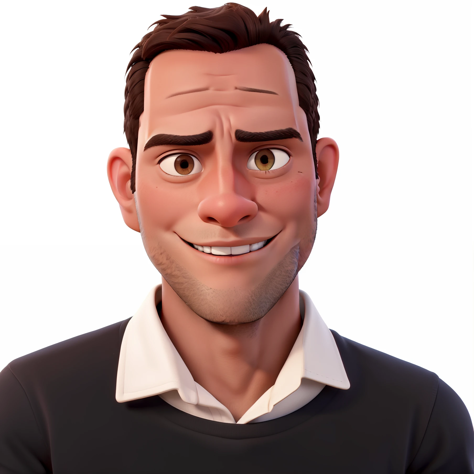 32-year-old man, with dark skin, brown eyes, Counselor Disney 3D image/best quality pix