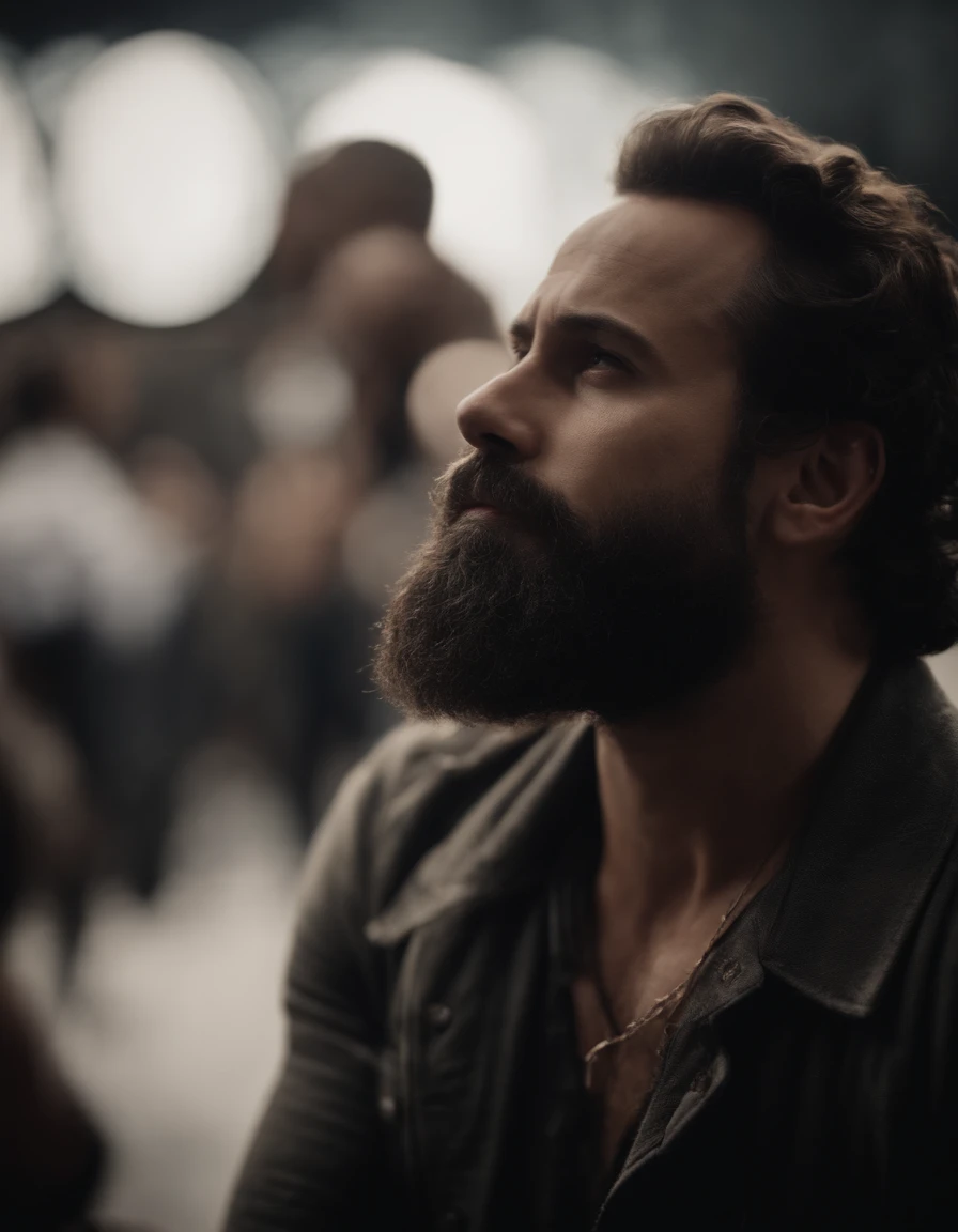 Homem branco com barba branca em show de rock'in