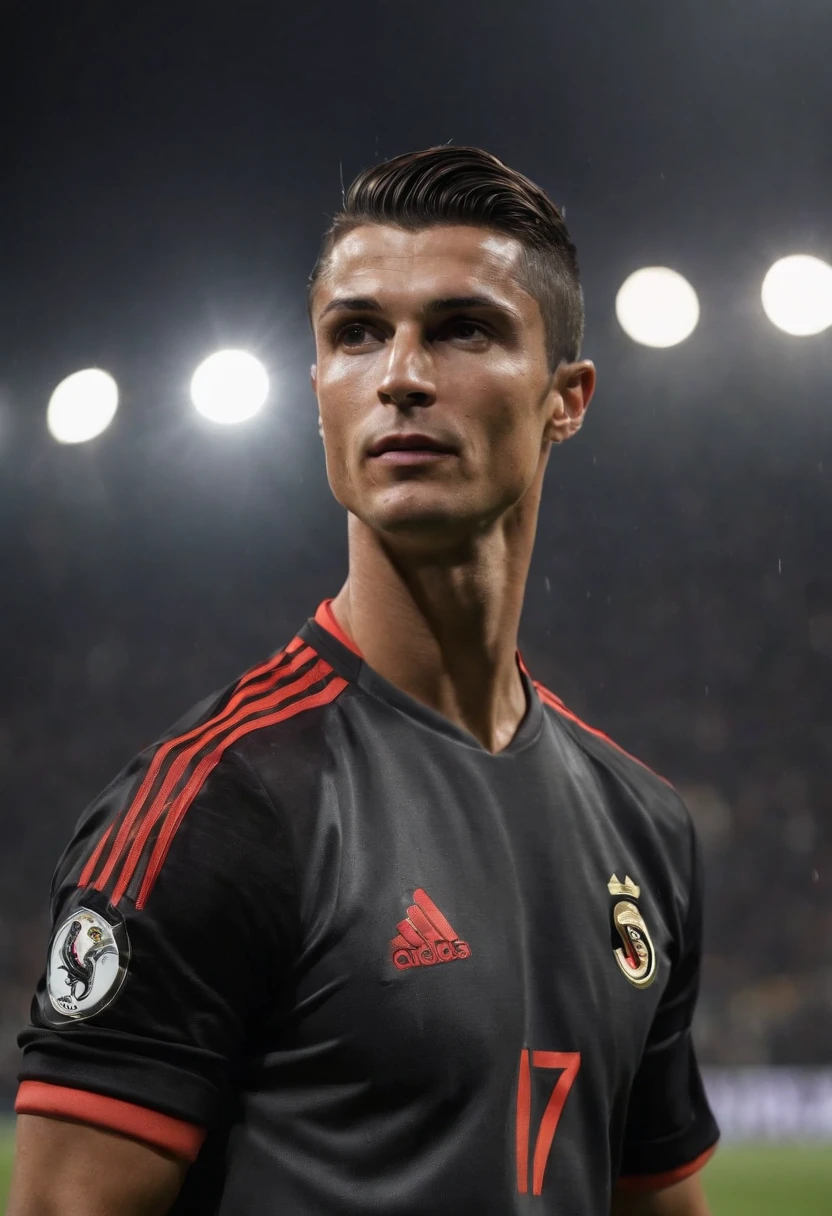 Cristiano ronaldo com roupa preta da adidas