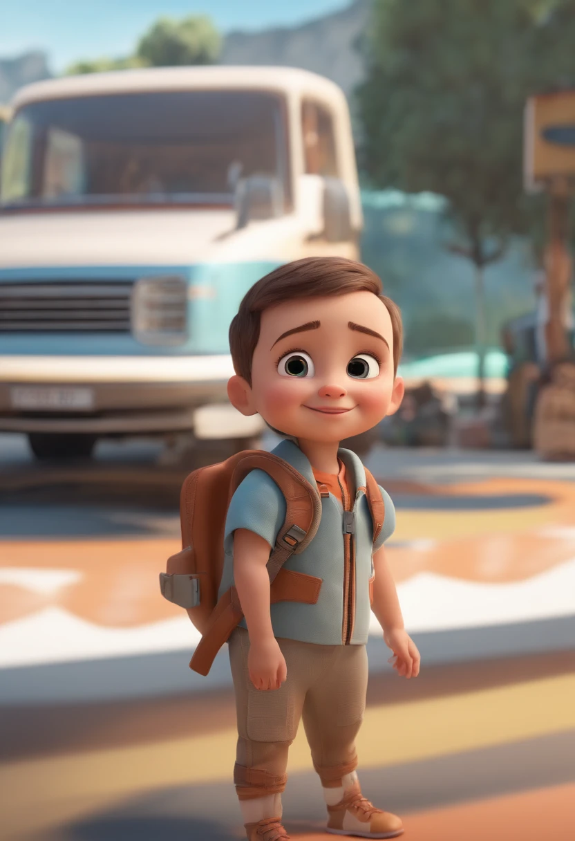 a happy cute ??? standing short hair, vestindo uma fantasia espacial, , fundo branco, barnet, Tom, Estilo Pixar, ....3d, desenhos animados, rosto detalhado, asymmetrical 16k