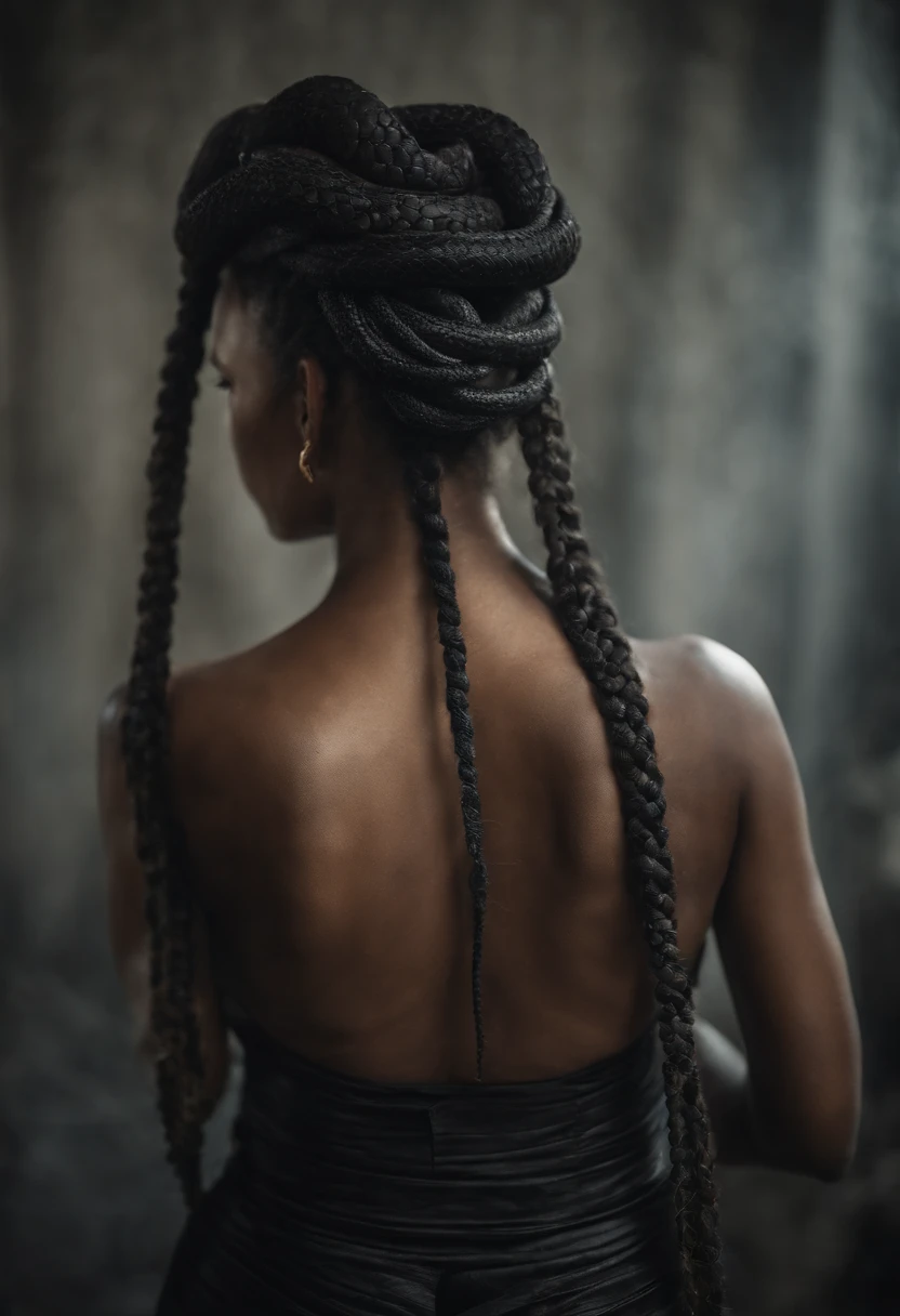 Full body black medusa snakes braids mythology greek