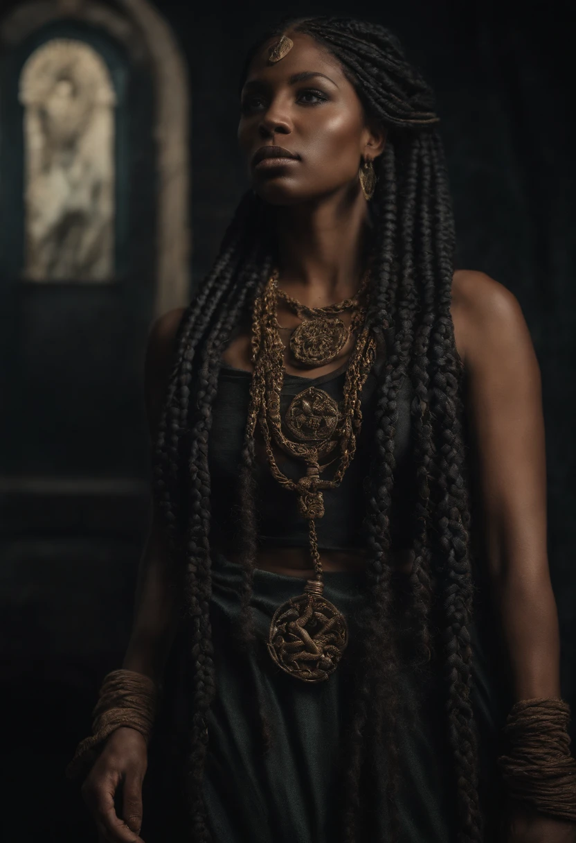 Full body black medusa snakes braids mythology greek