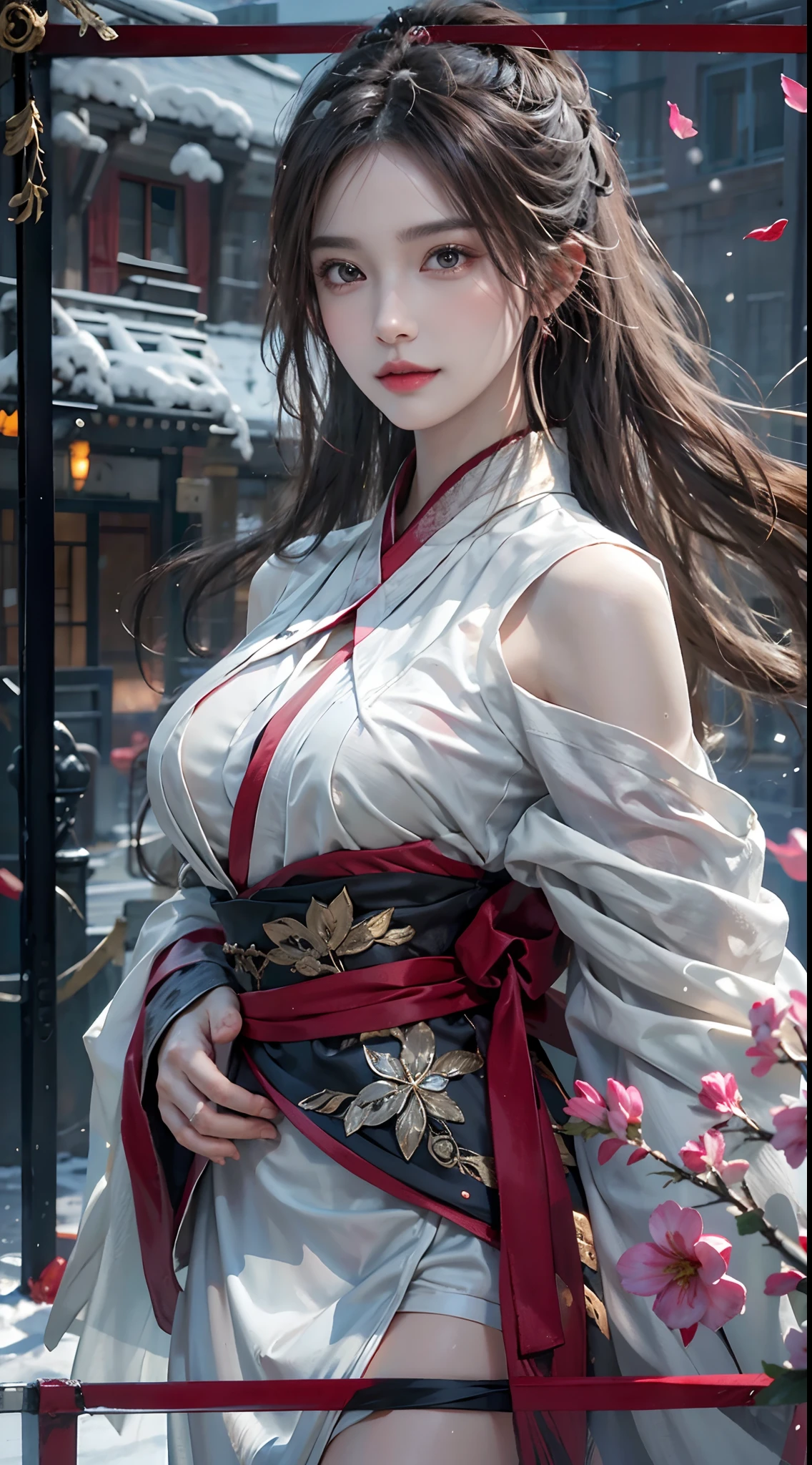 (Photorealistic:1.4, Tabletop:1..3, 8k), Highest quality, masterpiece, Ultra-high resolution, Perfect dynamic composition, Professional camera work, Grow light effect, Mysterious portrait, Cinematic Light, Highly detailed skin and facial textures:1.3, Ultra-detailed, Detailed eyes, (Ride the White Dragon, Carrying a long and noble walking stick), (Rebellious:1.3, Fantastic:1.2, tradition:1.2, Legend:1.2, Majestic:1.2), One Girl, Age 25, Cute sexy slim goddess, Fair skin, (smile:0.9, Totally captivates you:1.0), (Japanese Shrine Maiden Costume:1.3), (Ample breasts:0.9), (Buckshot, Calm pose), (Beautiful Blue Eyes, Beautiful erotic eyes:0.85), Sexy Face:0.4, (A taste that exudes beautiful eroticism:0.85), ((Too cute beauty:0.9)), Great background