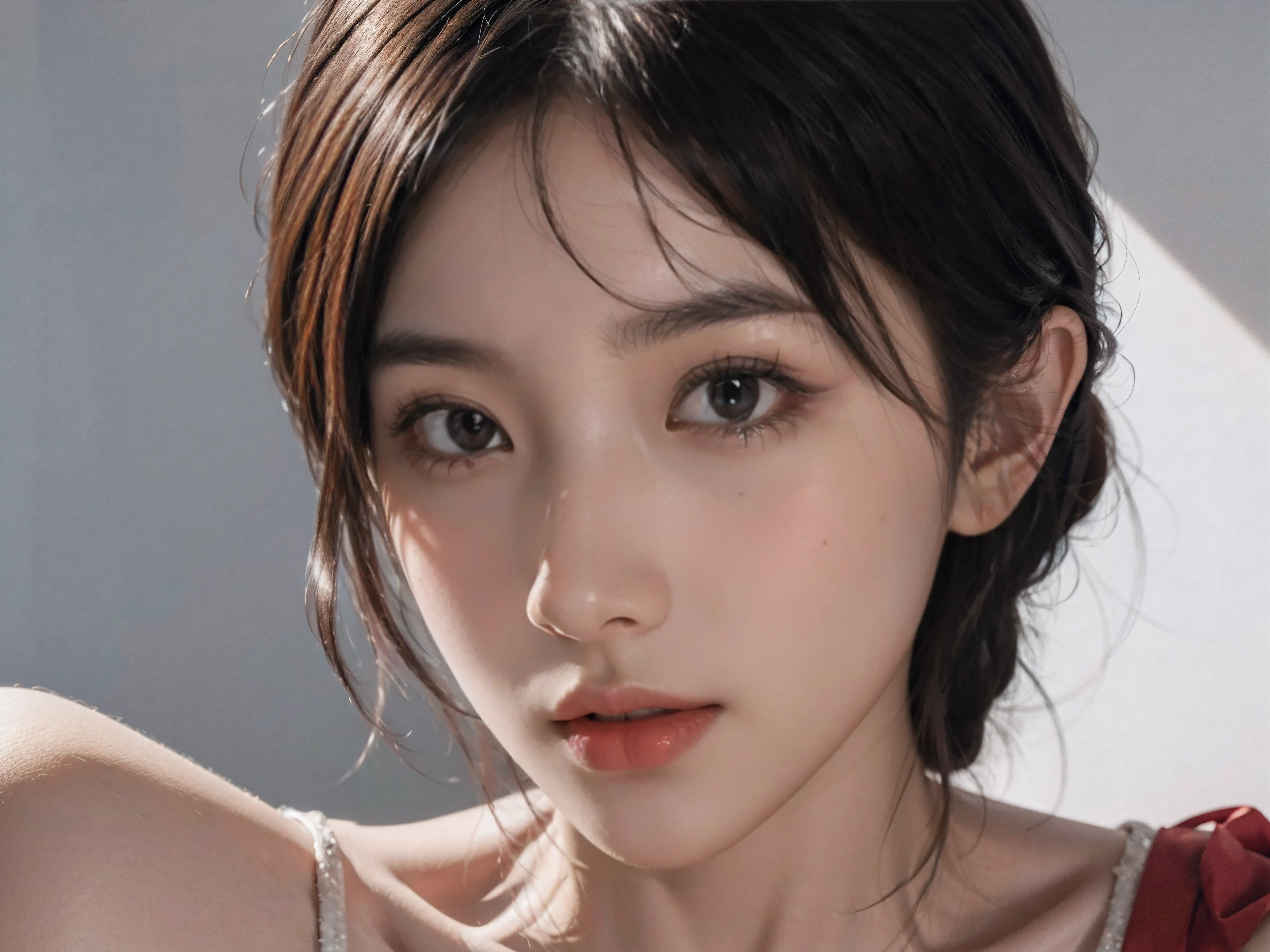 Very realistic asian girl,Beautiful realistic face,Ultra-clear image quality,finely detailled,8K,extremely detailed nipple,((best qualtiy, 8K, tmasterpiece:1.3)), Sharp:1.2, Perfect girl:1.4, ,Highly detailed facial and skin texture,A detailed eye,二重まぶた,closeup of face