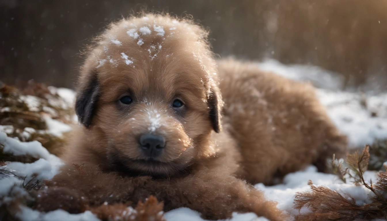 new born baby abandoned in the snow lying on blankets of wool and fur, skin turning blue and black, medieval Hungary, night, snow covered forest, scene from horror film, 8k, ultrarealistic, cinematic, cinematic scene from film
