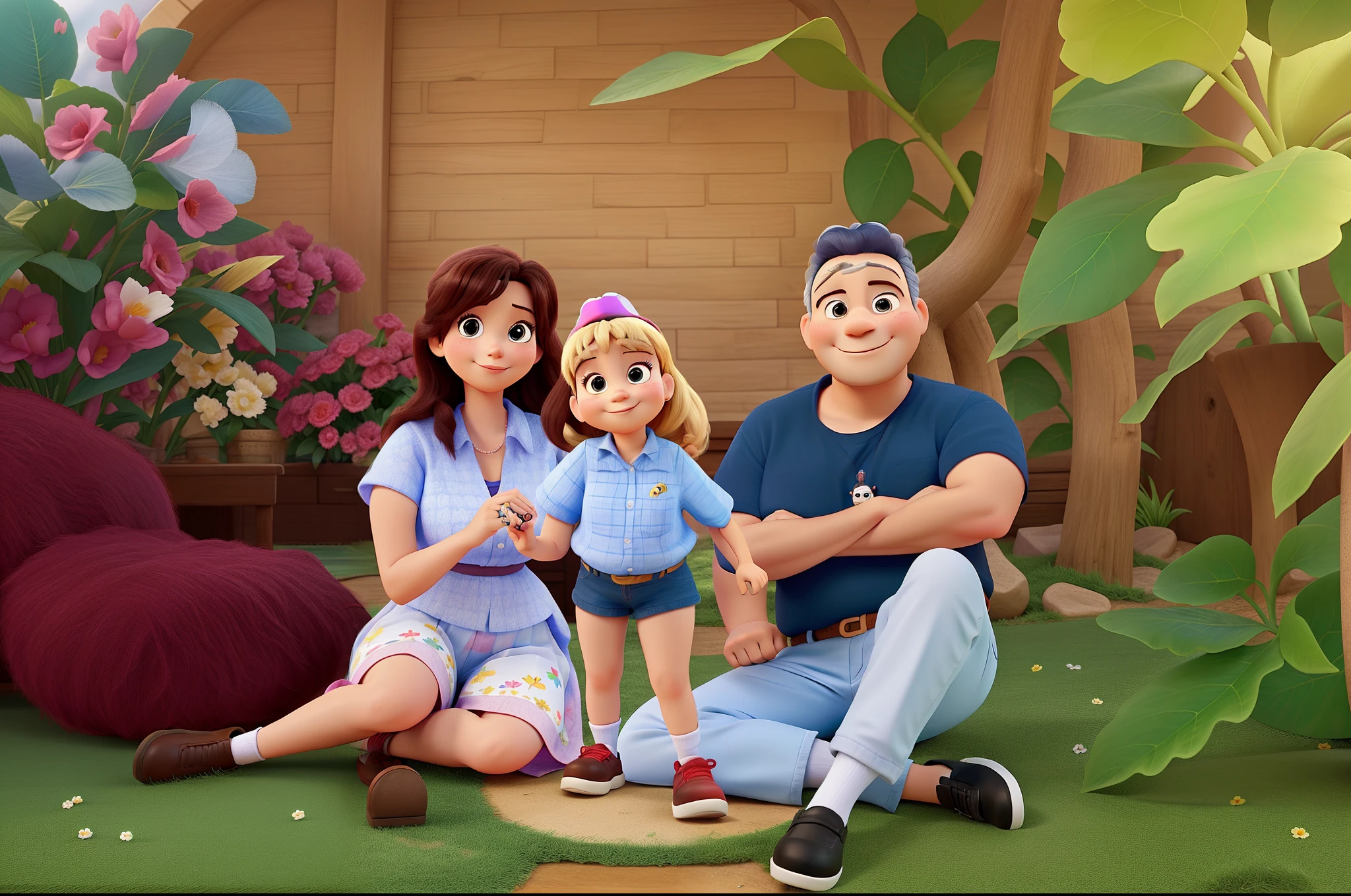 Papsi, Mommy and little girl Disney Pixar style, imagem de alta qualidade, muita qualidade