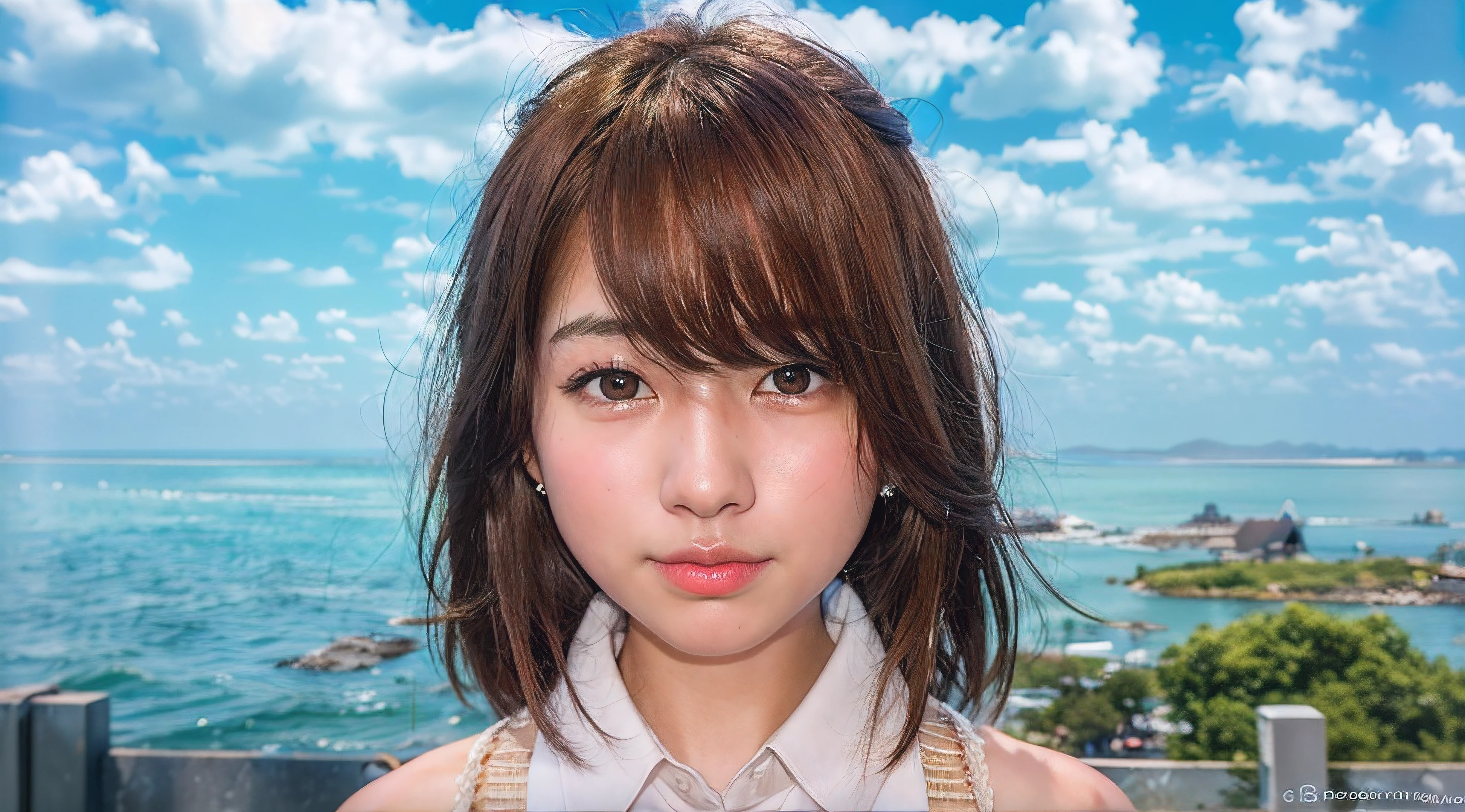 A close up of a woman with a tie and a shirt - SeaArt AI