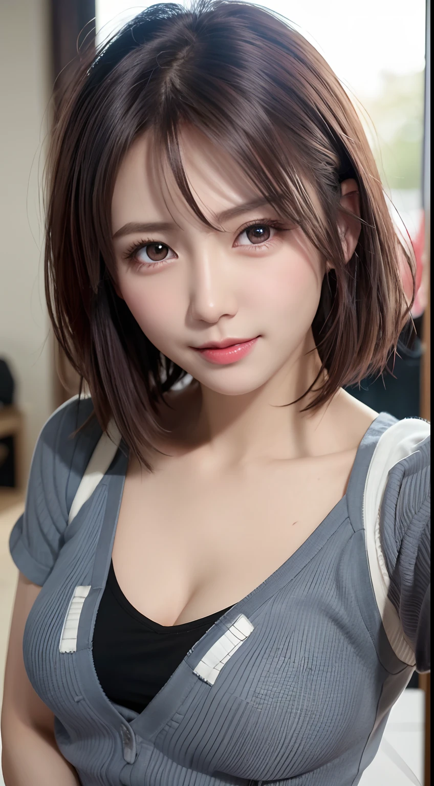 Cute 21 year old Japanese、University、Large classroom、Barely、Super detailed face、Eye for detail、double eyelid、Beautiful thin nose、Sharp Focus：1.2、Beauty：1.4、（Light Brown Hair、Short Hair、Highest quality、Illumination、masterpiece、Ultra-high resolution、（Photorealistic：1.4）、Colorful spring clothes、Show the whole body、