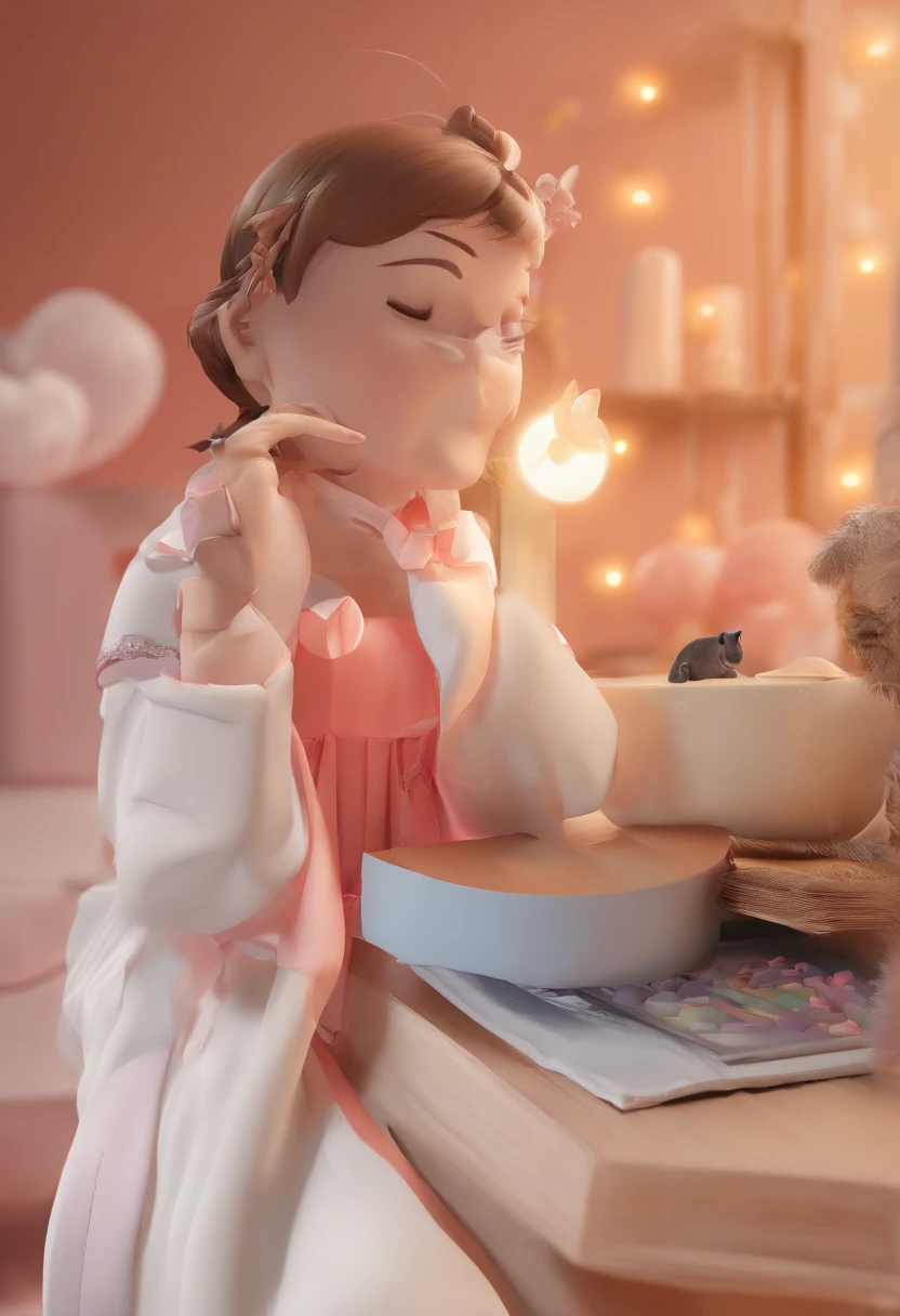 best quality, master part, fotorrealista, extremamente detalhado CG unidade 8k papel de parede, Chibi,1girl, Elsa,sozinho, cheio_corpo, sorrir, Olhando_em_visualizador, ao ar livre,