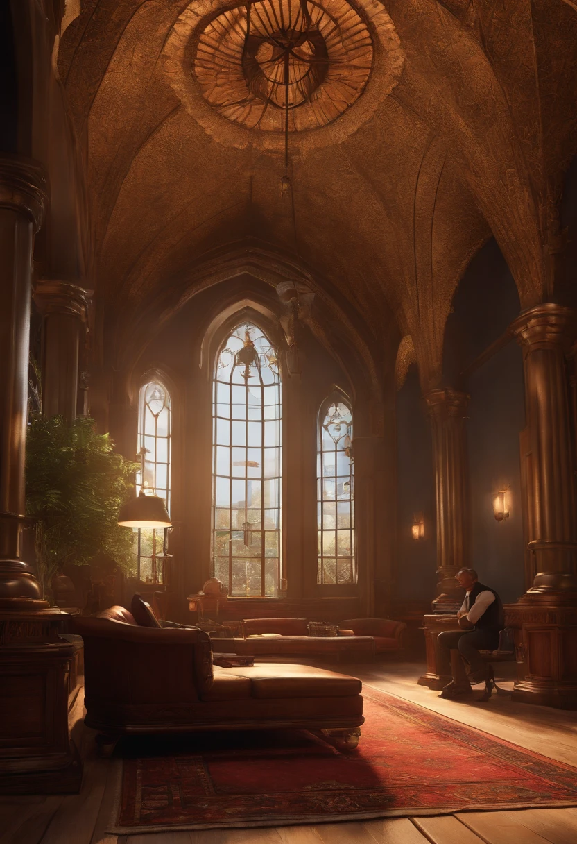 (best quality,4k,highres,masterpiece:1.2),ultra-detailed,(realistic:1.37),(close-up,detailed) rendering of a (male) (councilor:pensive) (looking deeply:fascinated) at a (dream project:ambitious plan) inspired by Pixar animation. The (councilor's face:expressive and captivating) takes center stage, capturing the (dreamlike:otherworldly) essence. The project exudes creativity with (vibrant colors and intricate details),(magically:imaginatively) bridging reality and imagination. The councilor's facial expressions divulge a sense of (awe and enthusiasm:awe-inspiring wonder) as they examine the (impressive:detailed) design. The scenery around the councilor is filled with references to popular Pixar films, creating a (dreamlike:whimsical) atmosphere. The lighting enhances the (dreamlike) quality, casting (soft:subtle) and (warm) illumination on the councilor's face, adding depth and (gentle) shadows that accentuate the intricate expressions. Color tones subtly shift between (warm) and (cool) hues, contributing to the (captivating) ambiance. The attention to (ultra-fine) details, such as individual strands of hair and precise facial features, brings the scene to life, providing a sense of (photorealism) and (depth). With this prompt, Stable Diffusion will create a mesmerizing artwork that combines the councilor's fascination, dream-like elements from Pixar animation, and an immersive atmosphere that leaves viewers enchanted.