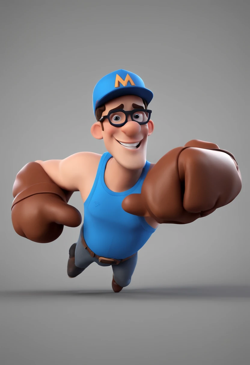 Cartoon character of a man with black glasses and a blue shirt, animation character, Caractere estilizado, animation style rendering, 3D estilizado, Arnold Maya render, 3 d render stylized, toon render keyshot, Personagem 3D, Personagem 3D, 3d rendering stylized, 3 d character render, personagem de desenho animado, Personagem de close up, Pose de personagem, (Estilo Pixar) (master part:1.2) (Bokeh) (best quality) (pele detalhada) (textura detalhada) (8k) (argila) (Cinematic lighting) (foco nítido