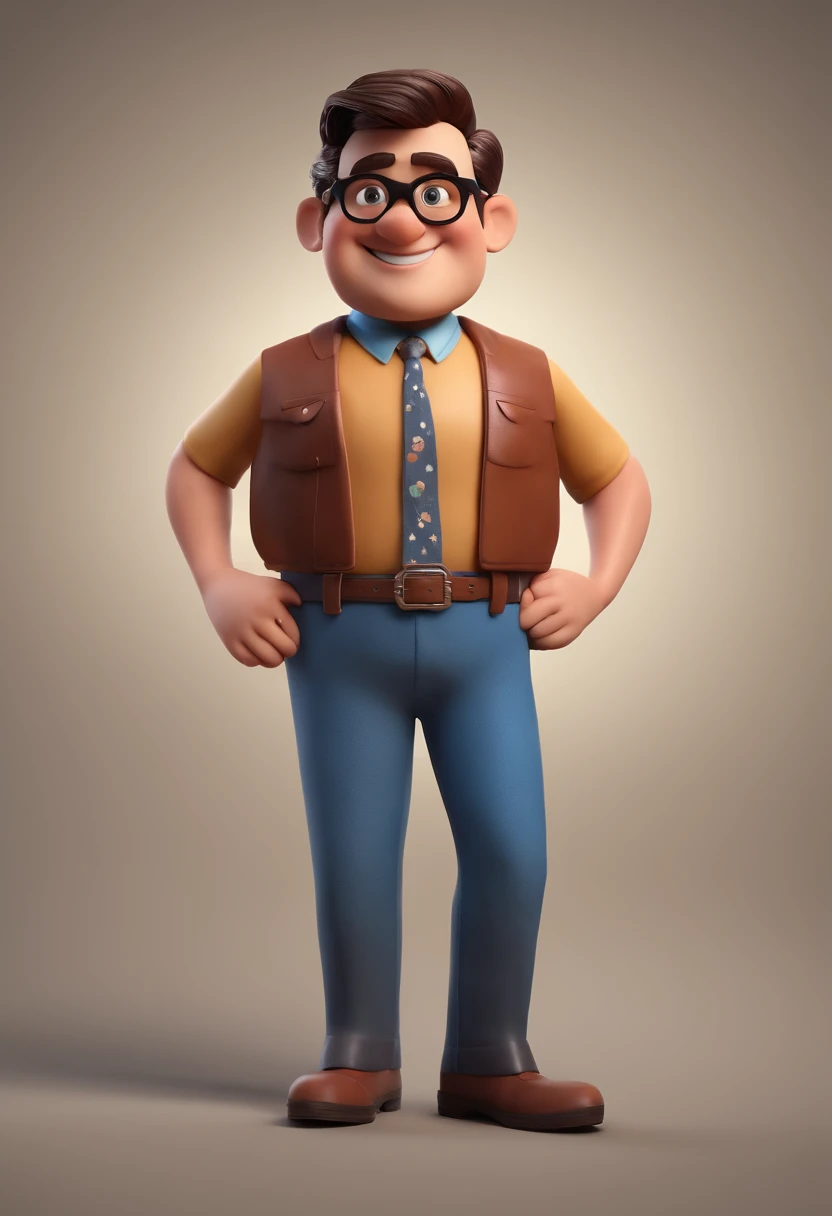 Cartoon character of a man with black glasses and a blue shirt, animation character, Caractere estilizado, animation style rendering, 3D estilizado, Arnold Maya render, 3 d render stylized, toon render keyshot, Personagem 3D, Personagem 3D, 3d rendering stylized, 3 d character render, personagem de desenho animado, Personagem de close up, Pose de personagem,  (Estilo Pixar) (master part:1.2) (Bokeh) (best quality) (pele detalhada) (textura detalhada) (8k) (argila) (Cinematic lighting) (foco nítido