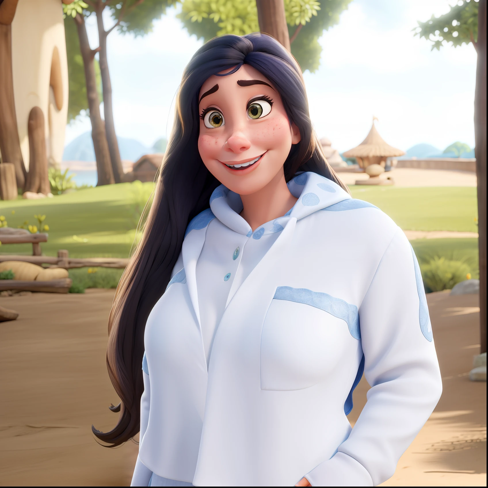 Uma mulher parda no estilo Disney Pixar, alta qualidade , melhor qualidade
