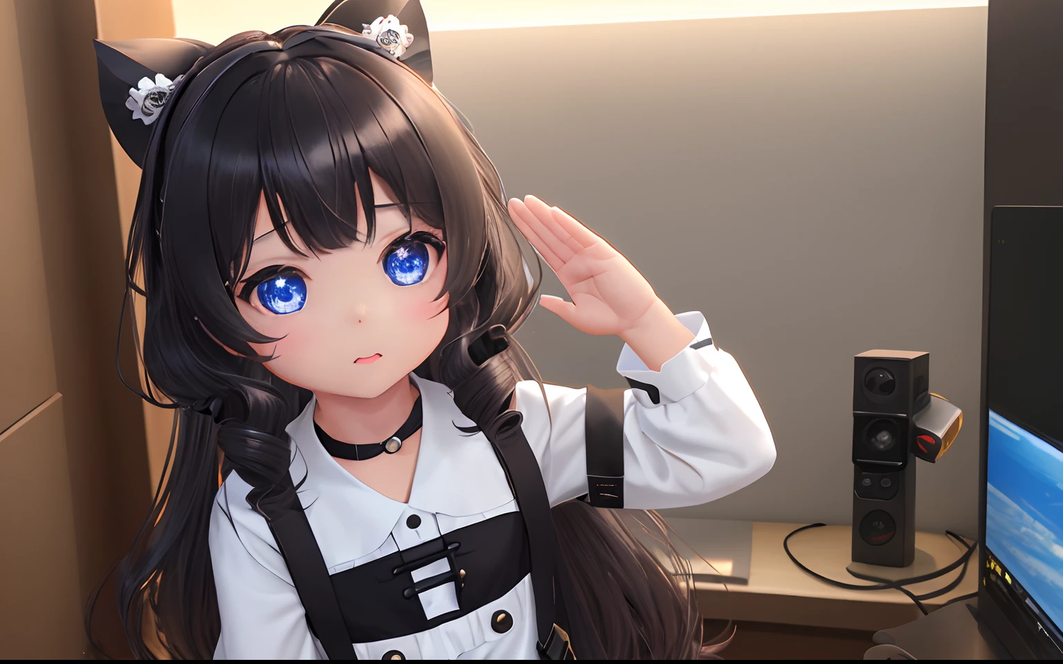 (((Little girl saluting)))、Pop Mart Blind Box IP、Close up of four cute knight dolls、Young One Angel Style、Wear longer, Dress fluently、Lop style、Poseline doll、Little people々々々々々々々々々々々々。Little people々々々々々々々々々々々々、unreal enginee 5、Light 3D/C4D production: 8K HD quality/illuminating/Ultra-fine lens description 1.5、flawless、Chibi Background/Cinematic。