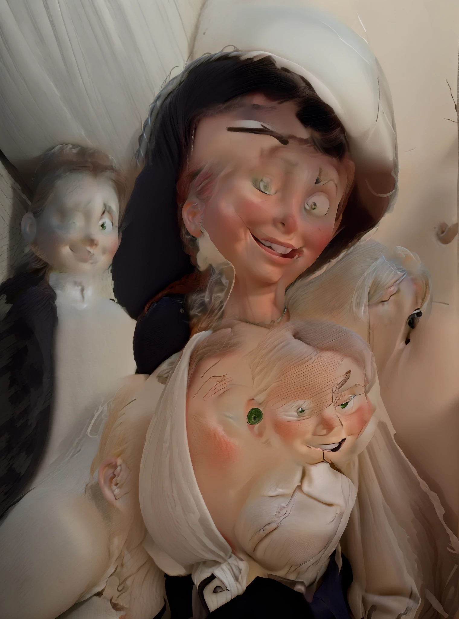 Uma mulher de 30 anos, com cabelos castanhos curtos, Rosto redondo, rosto redondo com sorriso encantador, e olhos castanhos